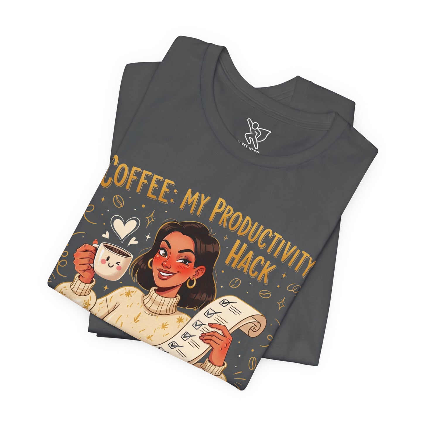 "Coffee: My Productivity Hack" Funny Tee, Gift for Coffee Lovers, Unisex Funny Shirt, Casual Wear, Quirky Gift Idea