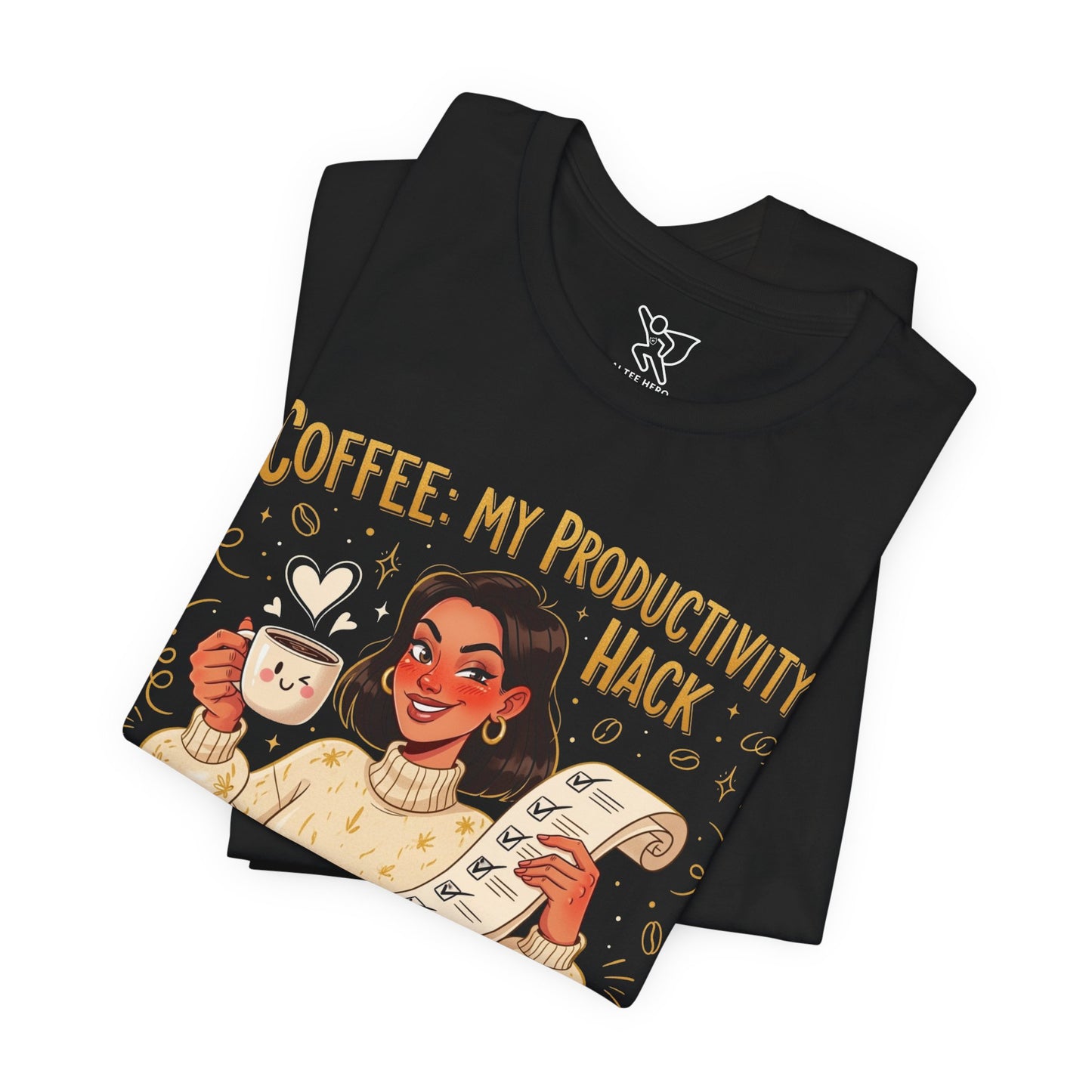 "Coffee: My Productivity Hack" Funny Tee, Gift for Coffee Lovers, Unisex Funny Shirt, Casual Wear, Quirky Gift Idea