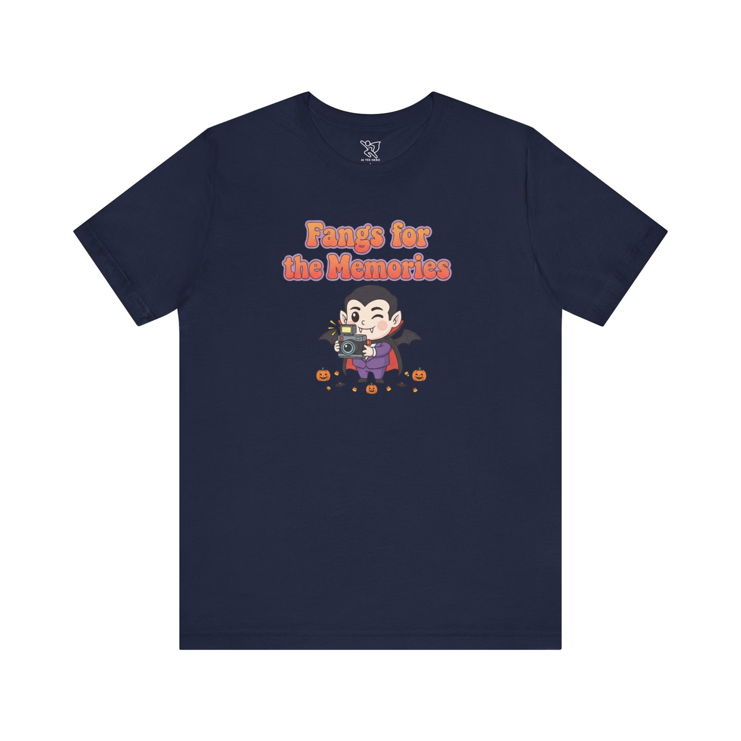 "Fangs for the Memories" Unisex Short Sleeve Shirt, Casual Halloween Outfit, Gift for Spooky Season, Halloween Shirt