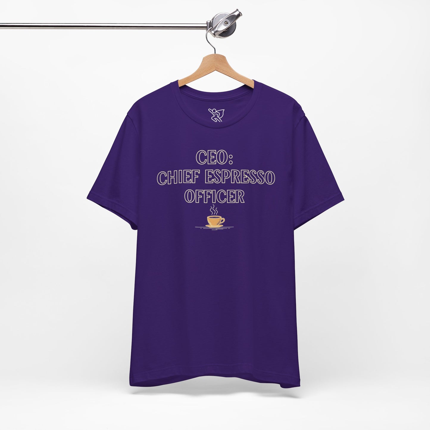 "CEO: Chief Espresso Officer" CW-1 Unisex Jersey T-Shirt for Baristas, Funny Coffee Shirt for Gifts, Perfect for Birthdays, Coffee Shop Outfits