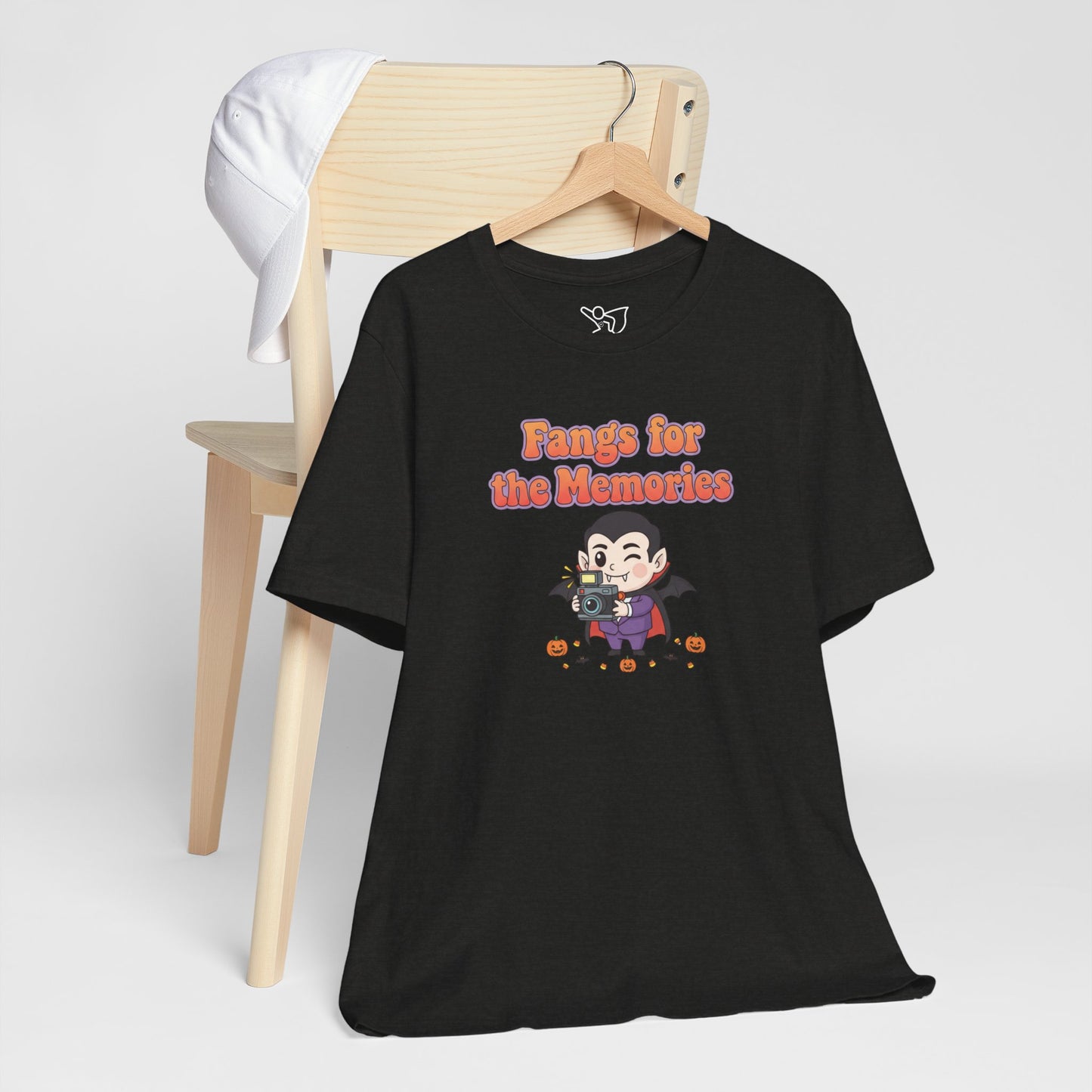 "Fangs for the Memories" Unisex Short Sleeve Shirt, Casual Halloween Outfit, Gift for Spooky Season, Halloween Shirt
