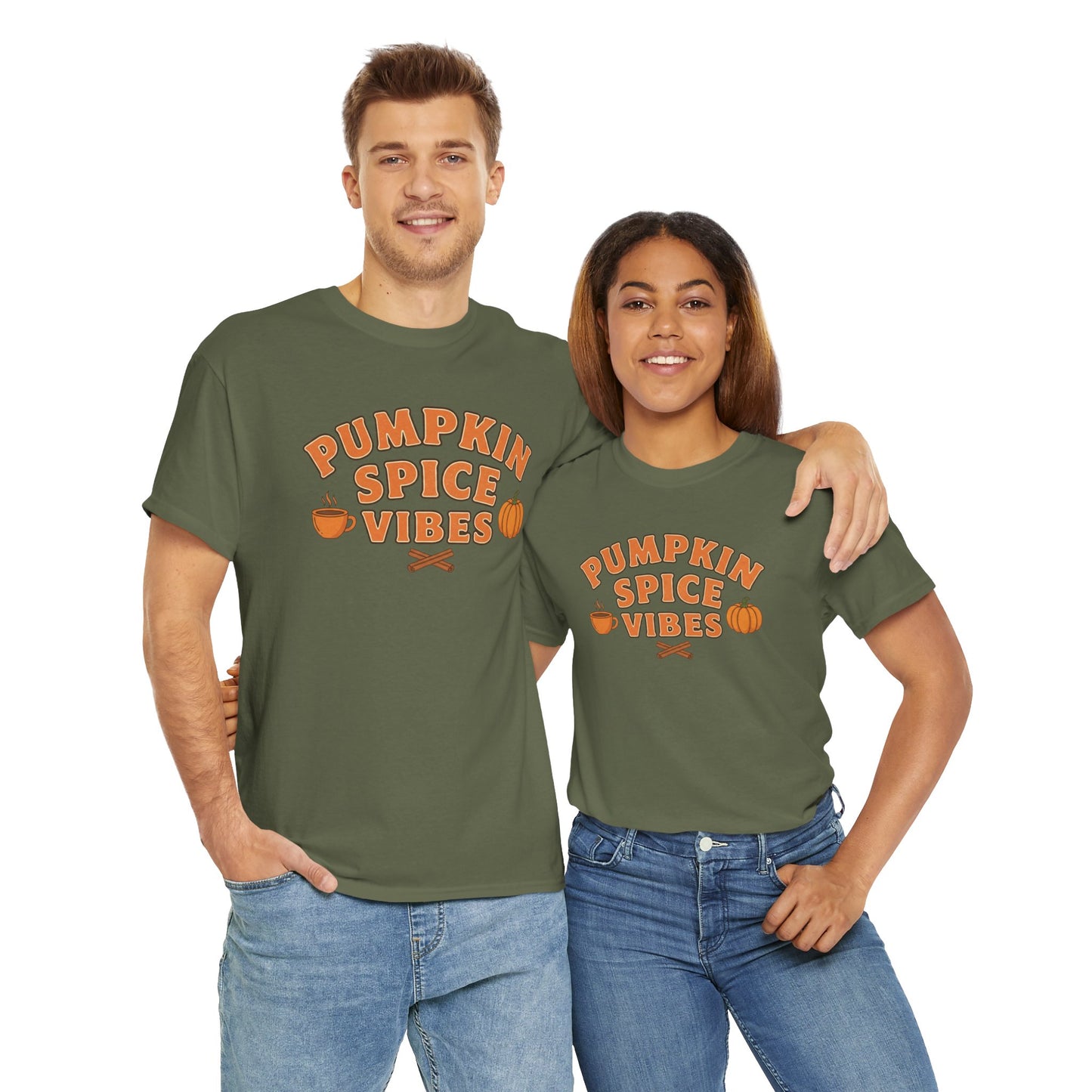 "Pumpkin Spice Vibes" Unisex Autumn T-Shirt for Fall, Cozy Apparel, Pumpkin Lover Gift, Halloween Party Wear
