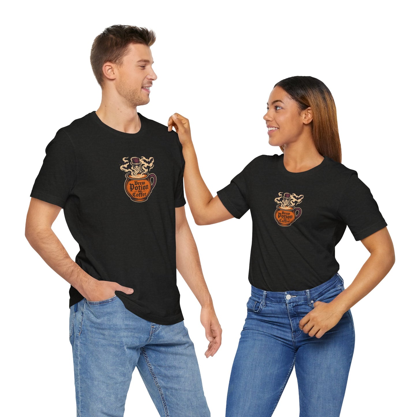 "Coffee Potion" Unisex Tee, Casual Wear, Gift for Coffee Lovers, Magical T-Shirt, Witchy Apparel, Coffee Enthusiast Presents