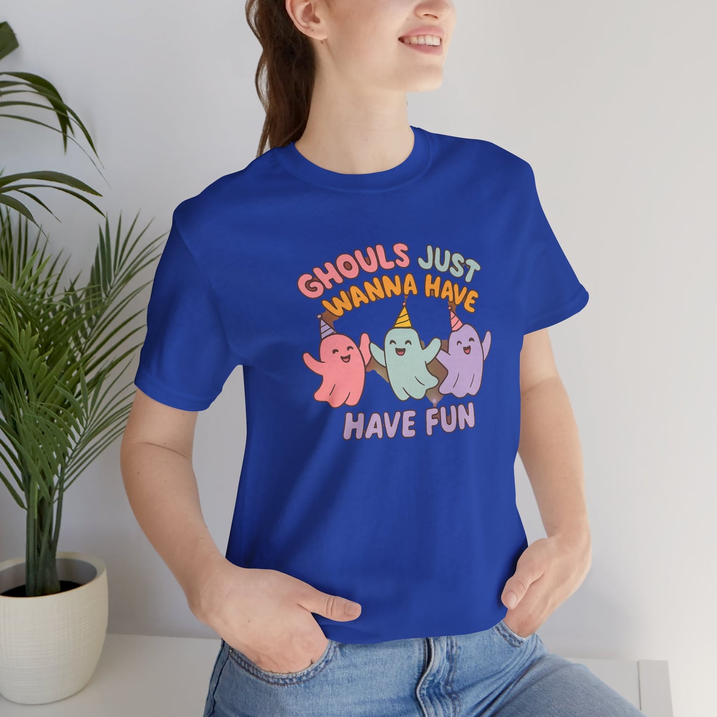 "Ghouls Just Wanna Have Fun" T-Shirt for Halloween, Unisex Graphic Shirt, Cute Ghosts Tee, Casual Wear, Gift for Friends