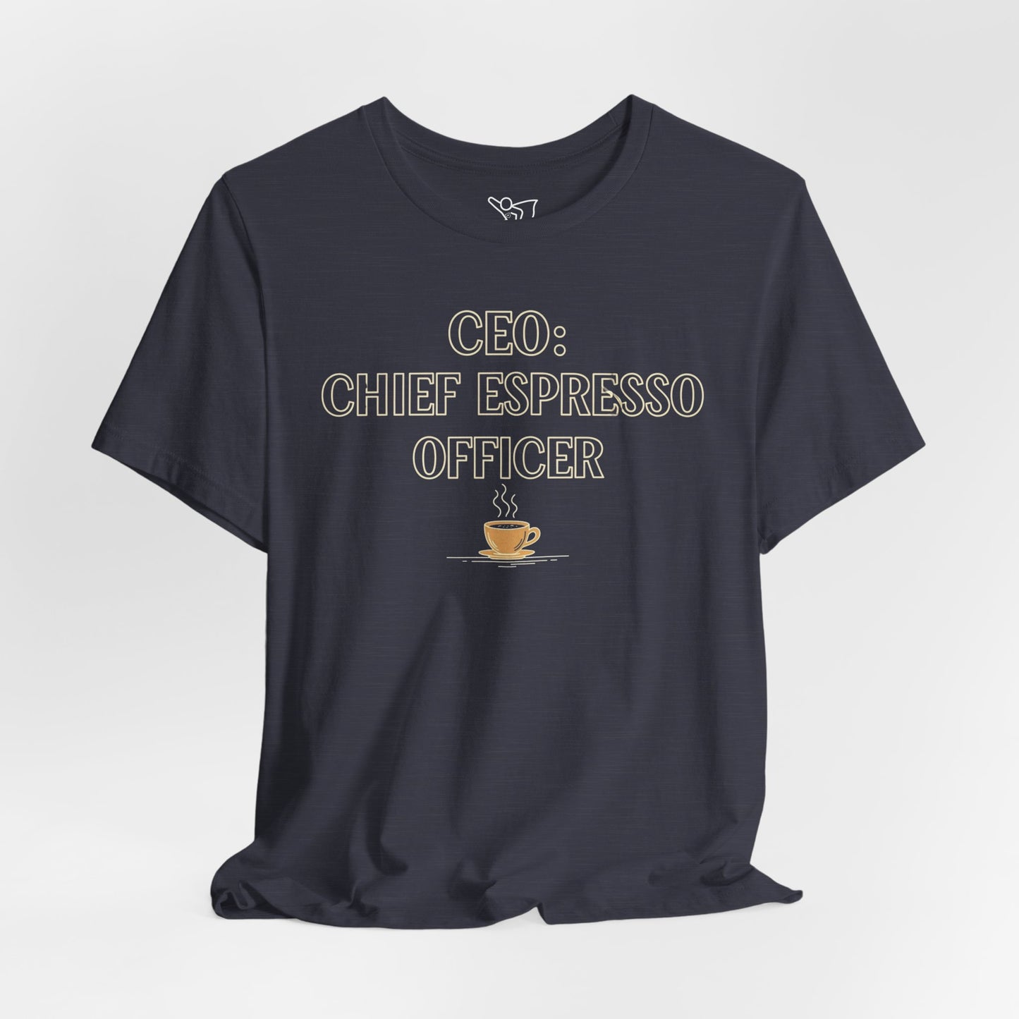 "CEO: Chief Espresso Officer" CW-1 Unisex Jersey T-Shirt for Baristas, Funny Coffee Shirt for Gifts, Perfect for Birthdays, Coffee Shop Outfits