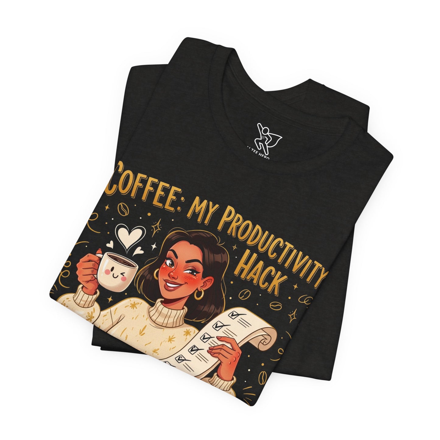 "Coffee: My Productivity Hack" Funny Tee, Gift for Coffee Lovers, Unisex Funny Shirt, Casual Wear, Quirky Gift Idea