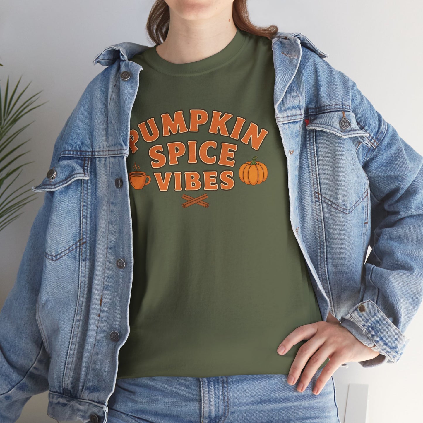 "Pumpkin Spice Vibes" Unisex Autumn T-Shirt for Fall, Cozy Apparel, Pumpkin Lover Gift, Halloween Party Wear