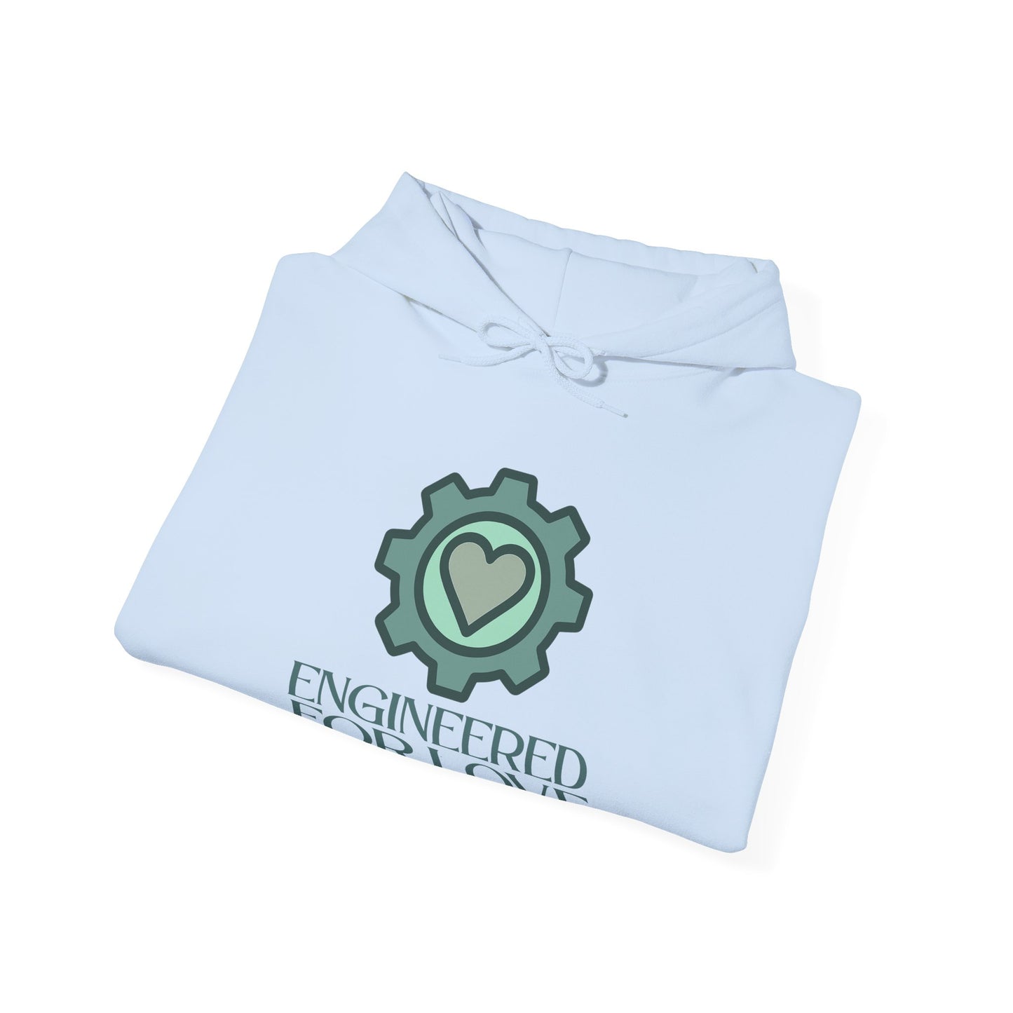 "Engineered for Love" Hoodie Cozy Unisex Sweatshirt, Perfect Gift for Engineers, Valentine's Day, Casual Wear, Birthday Present CW-1 Teal