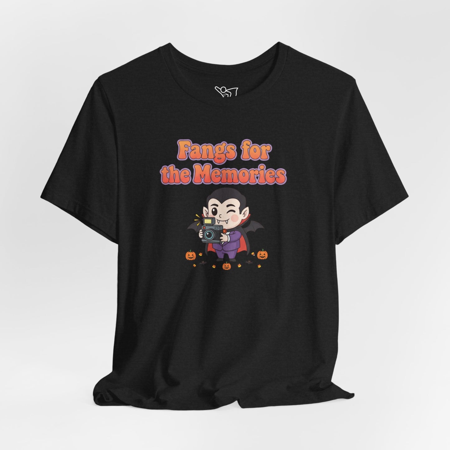 "Fangs for the Memories" Unisex Short Sleeve Shirt, Casual Halloween Outfit, Gift for Spooky Season, Halloween Shirt