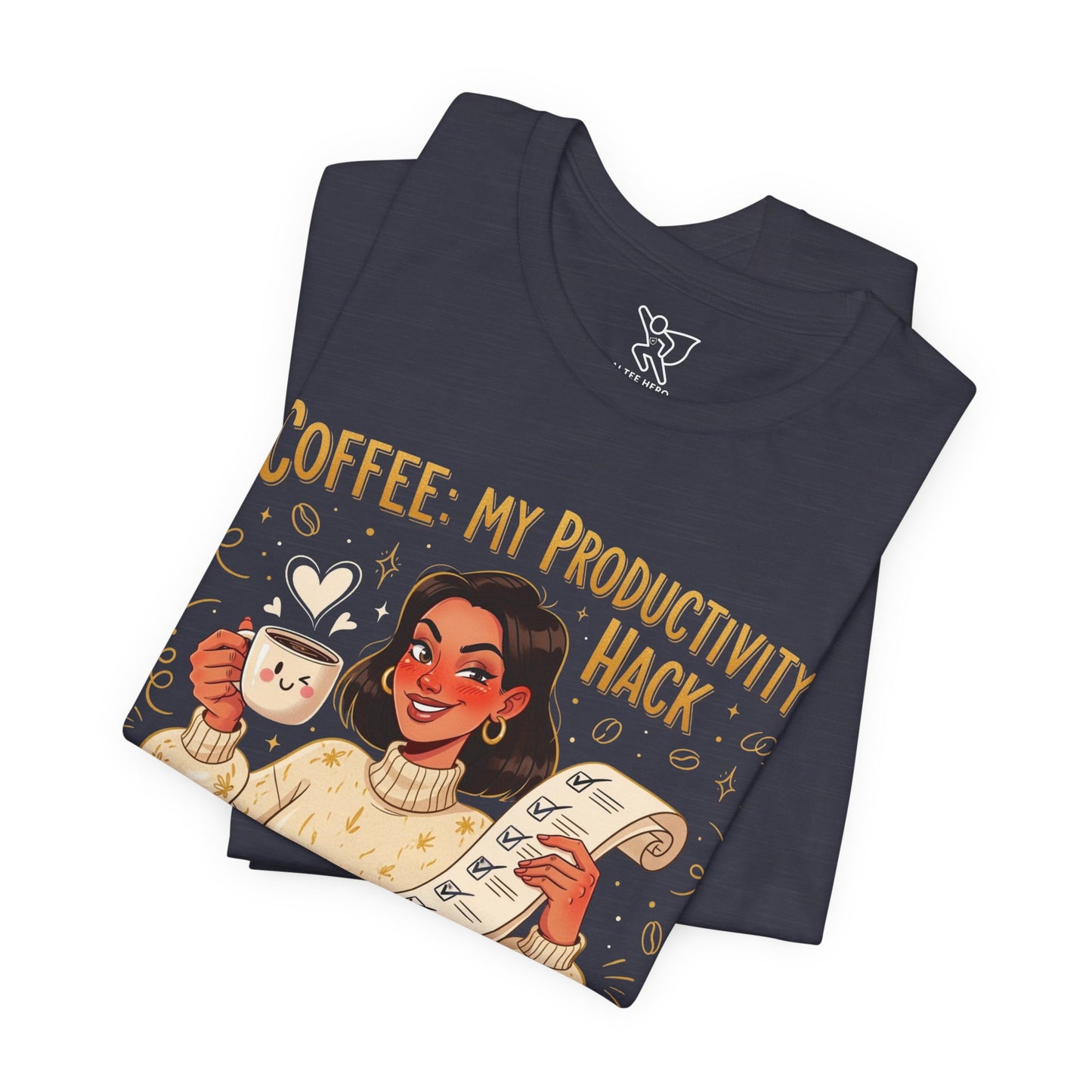"Coffee: My Productivity Hack" Funny Tee, Gift for Coffee Lovers, Unisex Funny Shirt, Casual Wear, Quirky Gift Idea