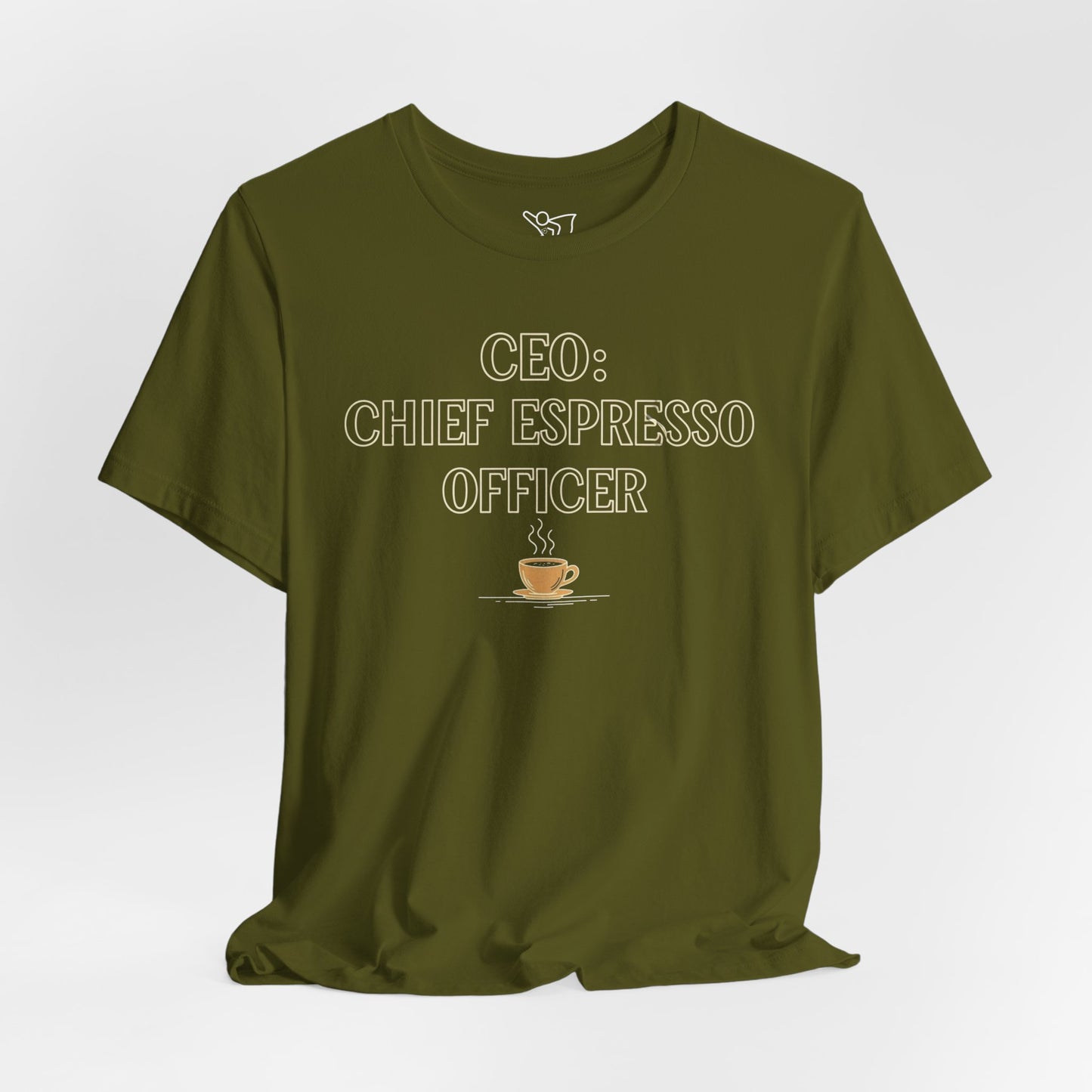 "CEO: Chief Espresso Officer" CW-1 Unisex Jersey T-Shirt for Baristas, Funny Coffee Shirt for Gifts, Perfect for Birthdays, Coffee Shop Outfits