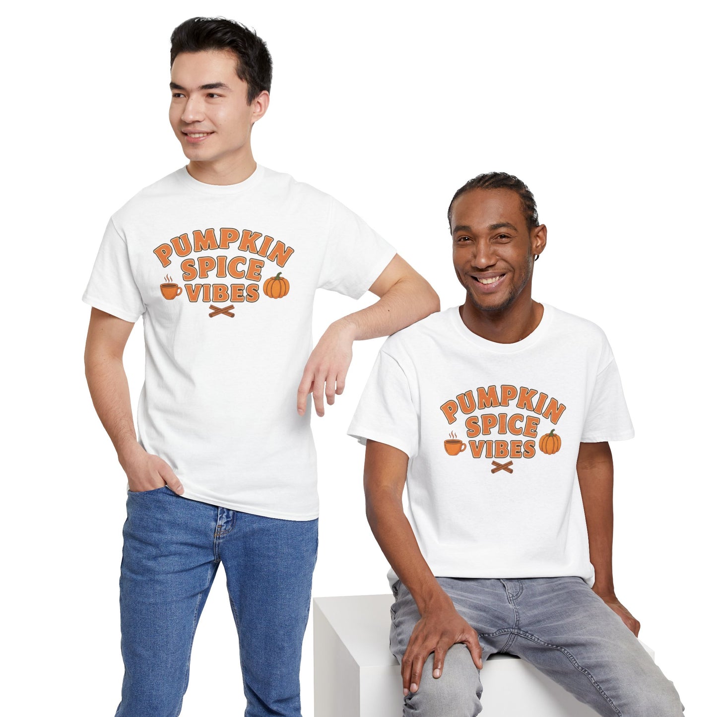 "Pumpkin Spice Vibes" Unisex Autumn T-Shirt for Fall, Cozy Apparel, Pumpkin Lover Gift, Halloween Party Wear