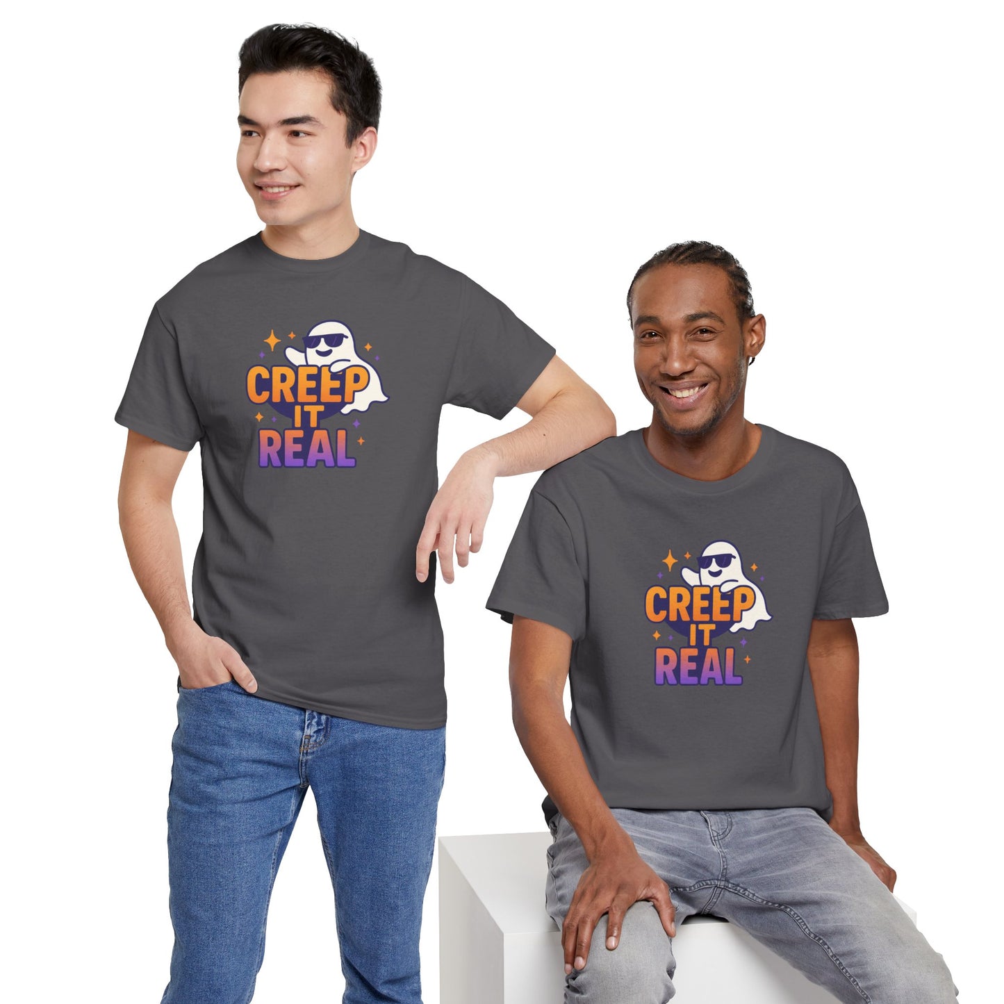 "Creep It Real" Halloween Humor Unisex Graphic Shirt, Ghost Lover Gift, Spooky Season Apparel, Funny Halloween T-Shirt