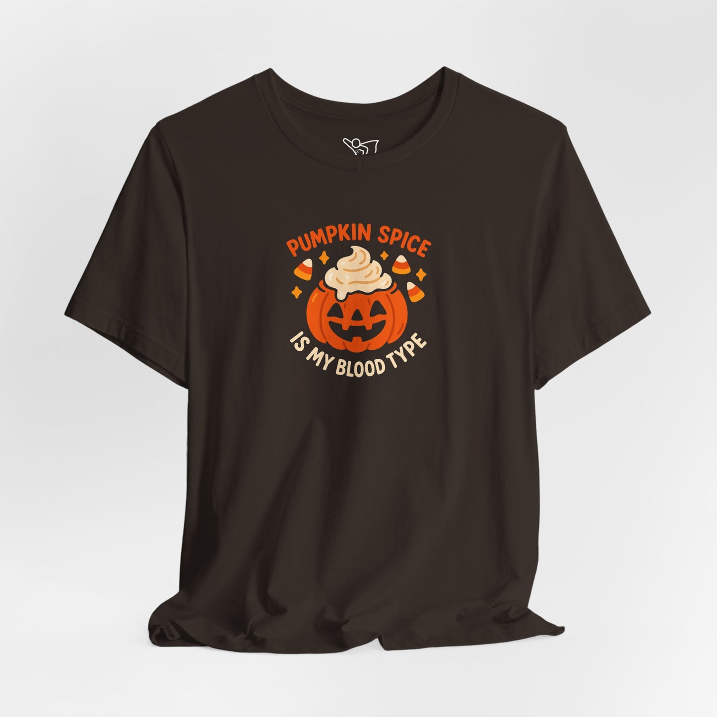 "Pumpkin Spice is My Blood Type" Short Sleeve Tee Fall Fashion, Halloween Shirt, Coffee Lover Gift, Autumn Wardrobe, Seasonal Tee