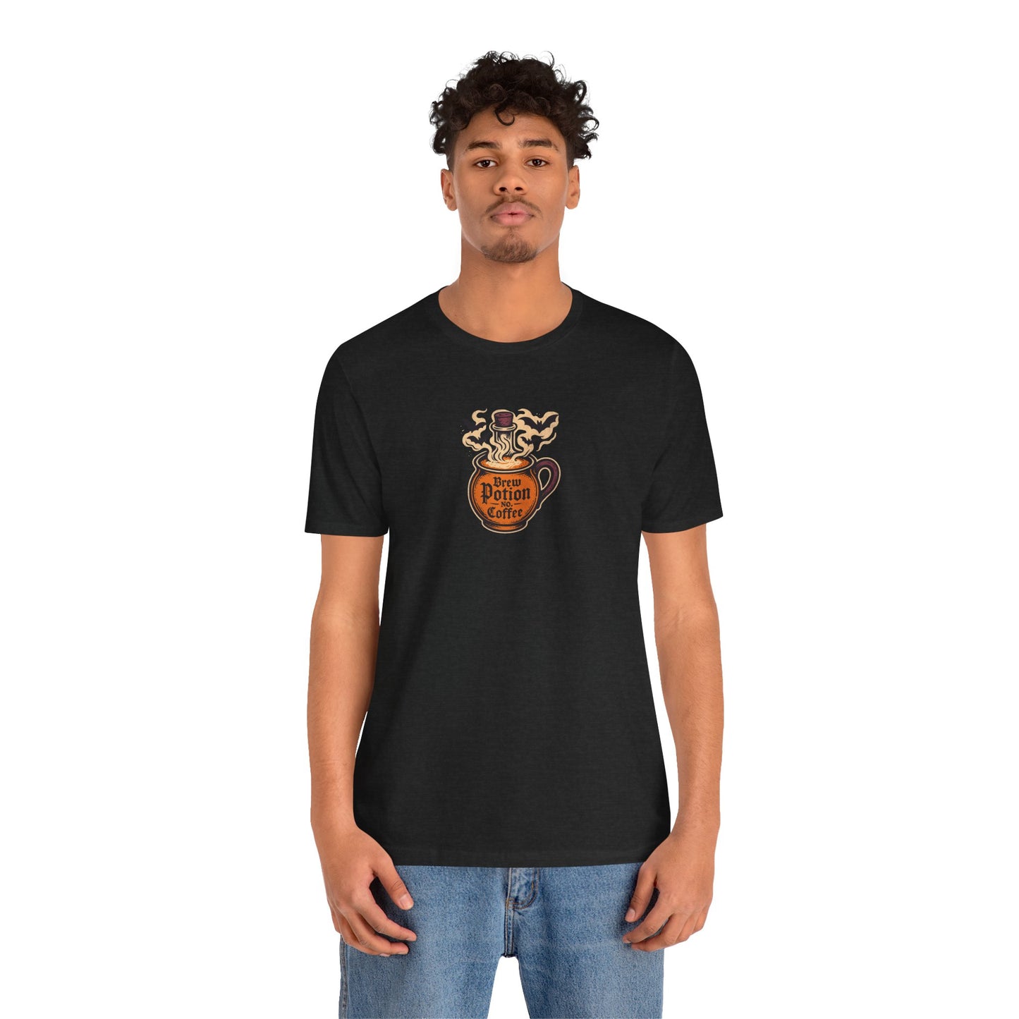 "Coffee Potion" Unisex Tee, Casual Wear, Gift for Coffee Lovers, Magical T-Shirt, Witchy Apparel, Coffee Enthusiast Presents