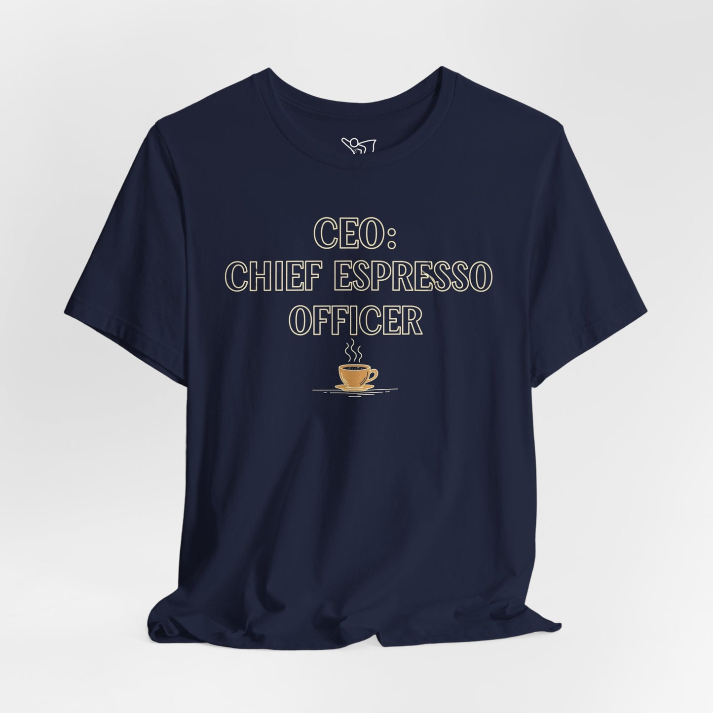 "CEO: Chief Espresso Officer" CW-1 Unisex Jersey T-Shirt for Baristas, Funny Coffee Shirt for Gifts, Perfect for Birthdays, Coffee Shop Outfits