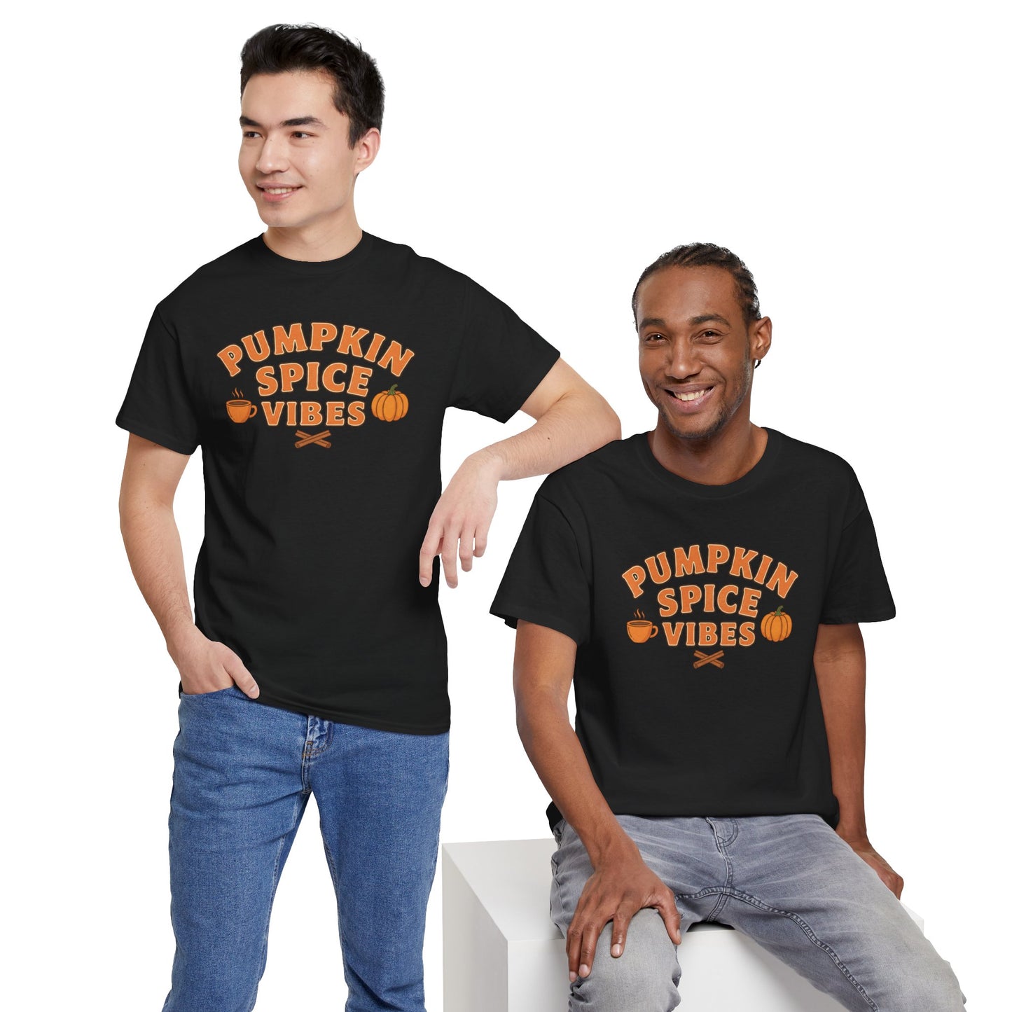 "Pumpkin Spice Vibes" Unisex Autumn T-Shirt for Fall, Cozy Apparel, Pumpkin Lover Gift, Halloween Party Wear