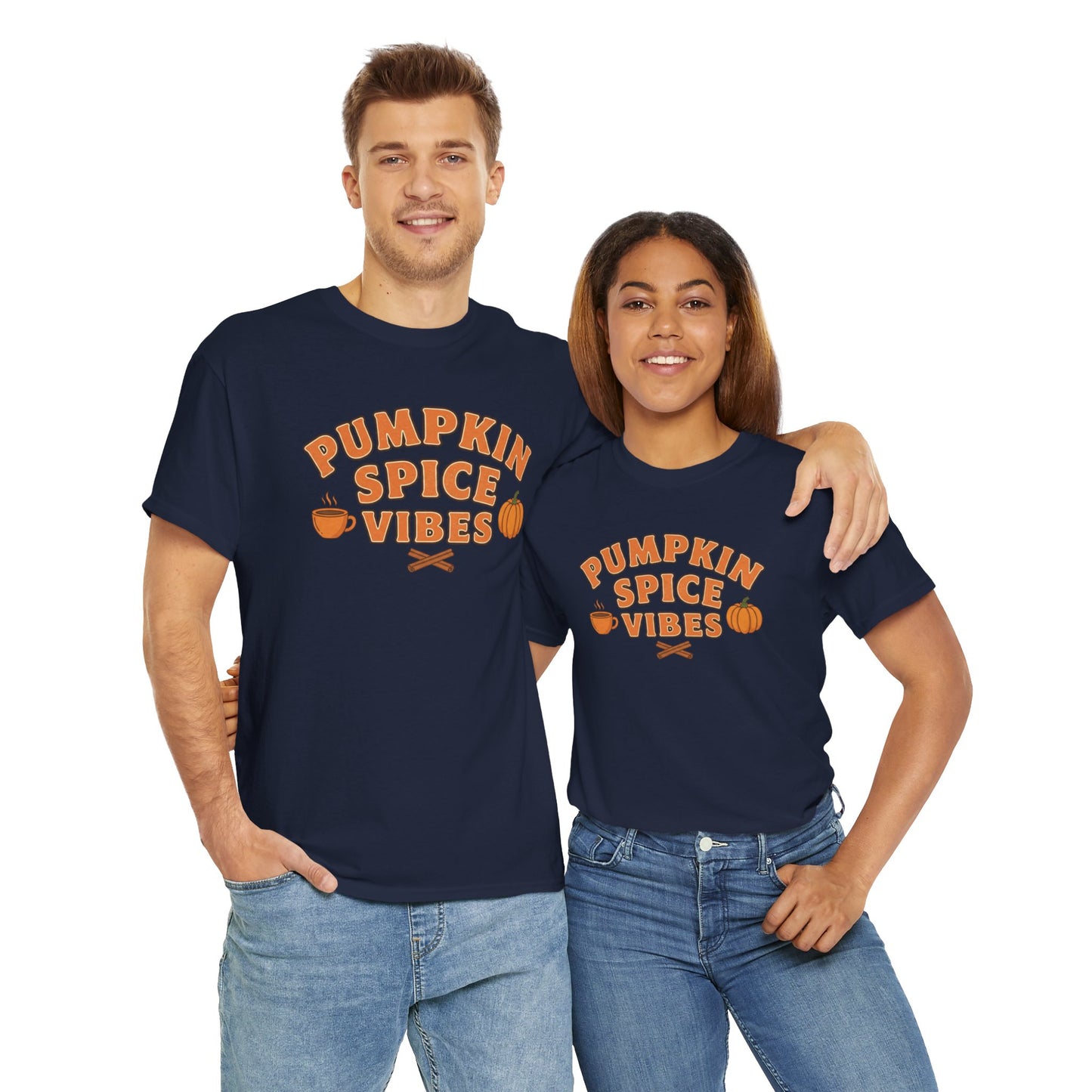 "Pumpkin Spice Vibes" Unisex Autumn T-Shirt for Fall, Cozy Apparel, Pumpkin Lover Gift, Halloween Party Wear