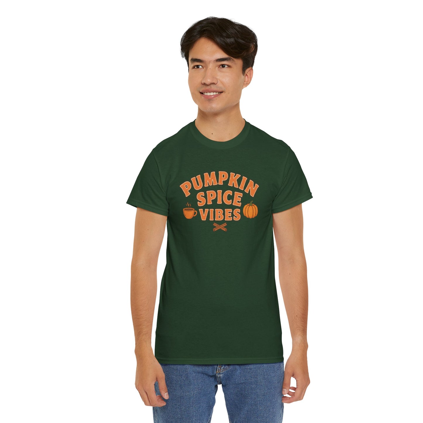 "Pumpkin Spice Vibes" Unisex Autumn T-Shirt for Fall, Cozy Apparel, Pumpkin Lover Gift, Halloween Party Wear