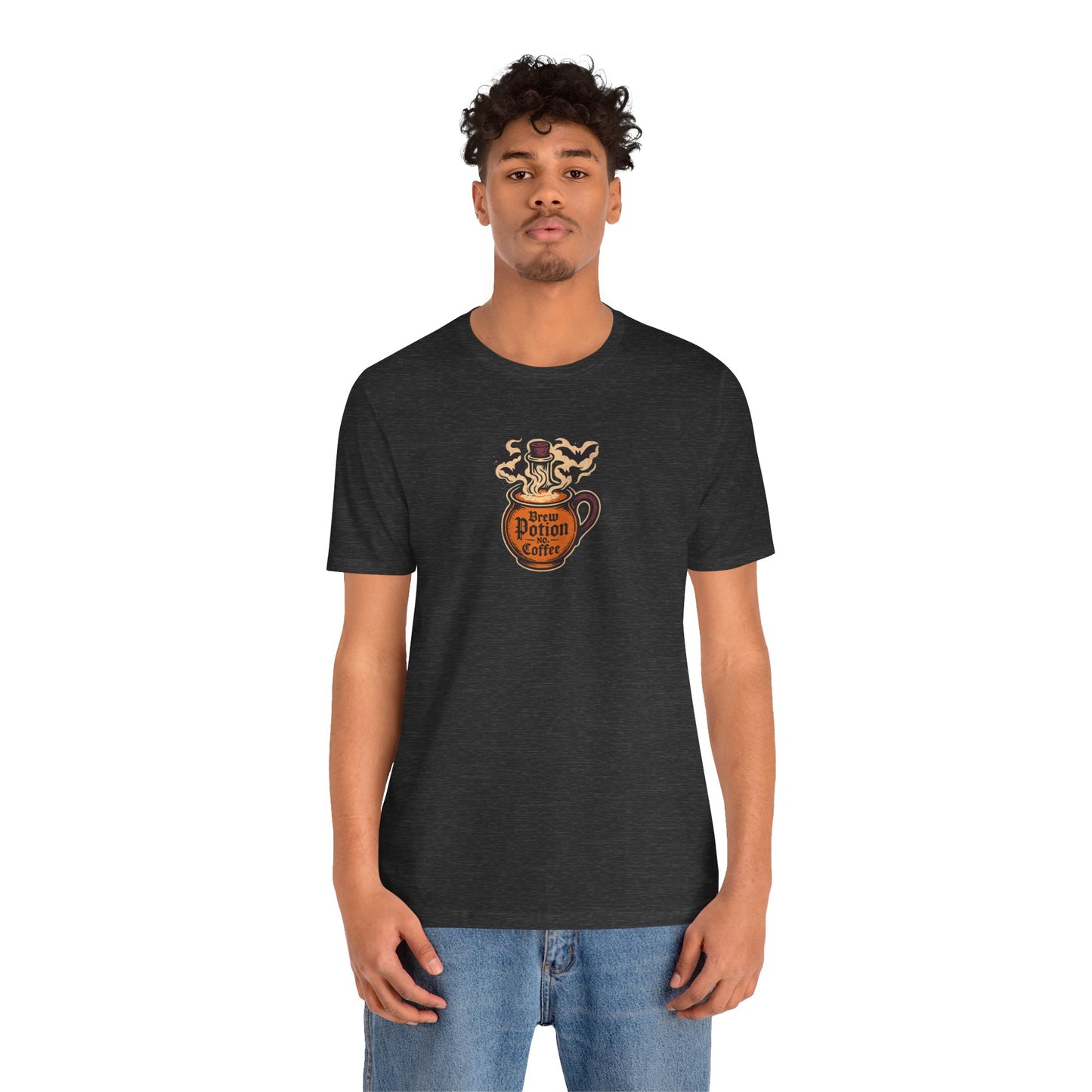 "Coffee Potion" Unisex Tee, Casual Wear, Gift for Coffee Lovers, Magical T-Shirt, Witchy Apparel, Coffee Enthusiast Presents