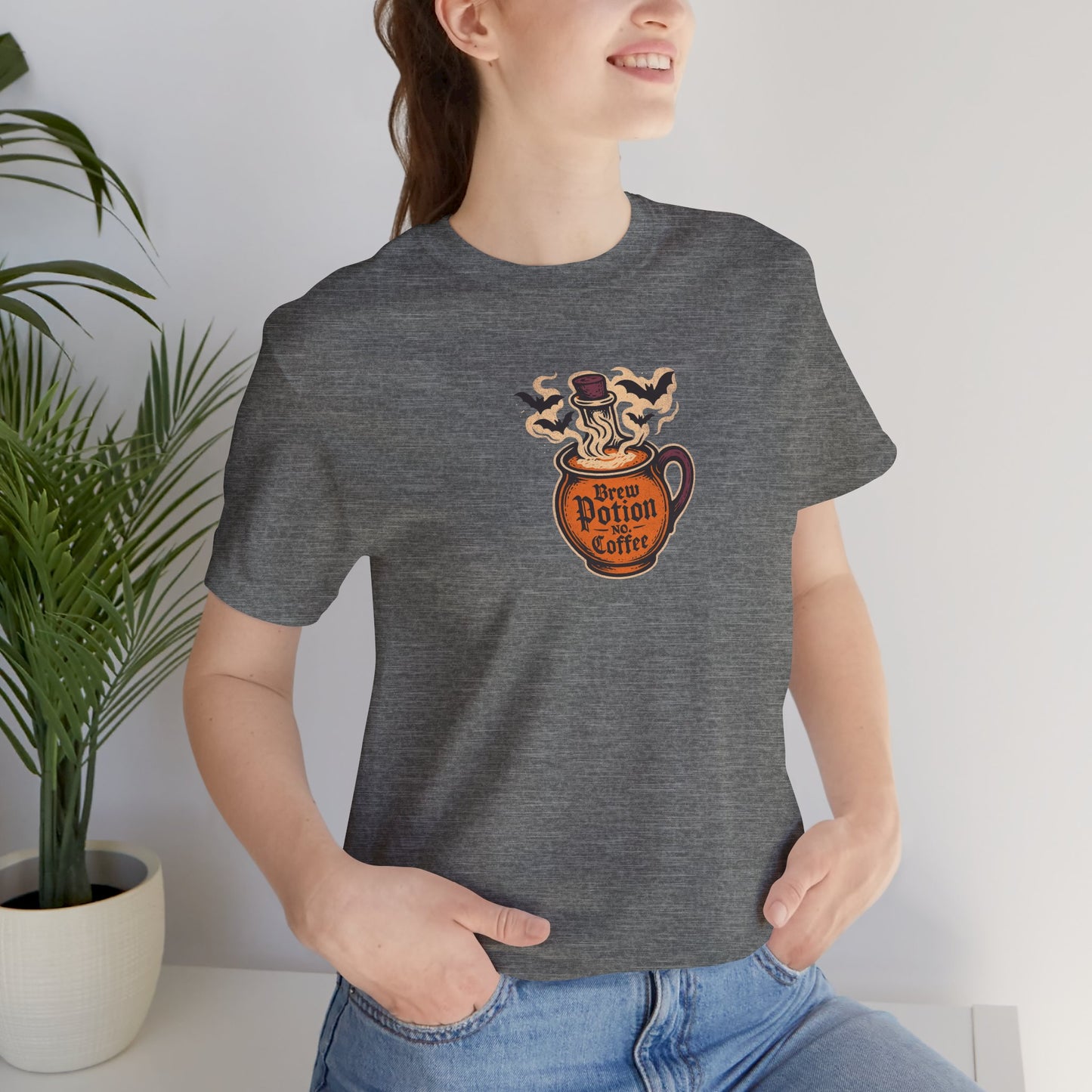 "Coffee Potion" Unisex Tee, Casual Wear, Gift for Coffee Lovers, Magical T-Shirt, Witchy Apparel, Coffee Enthusiast Presents