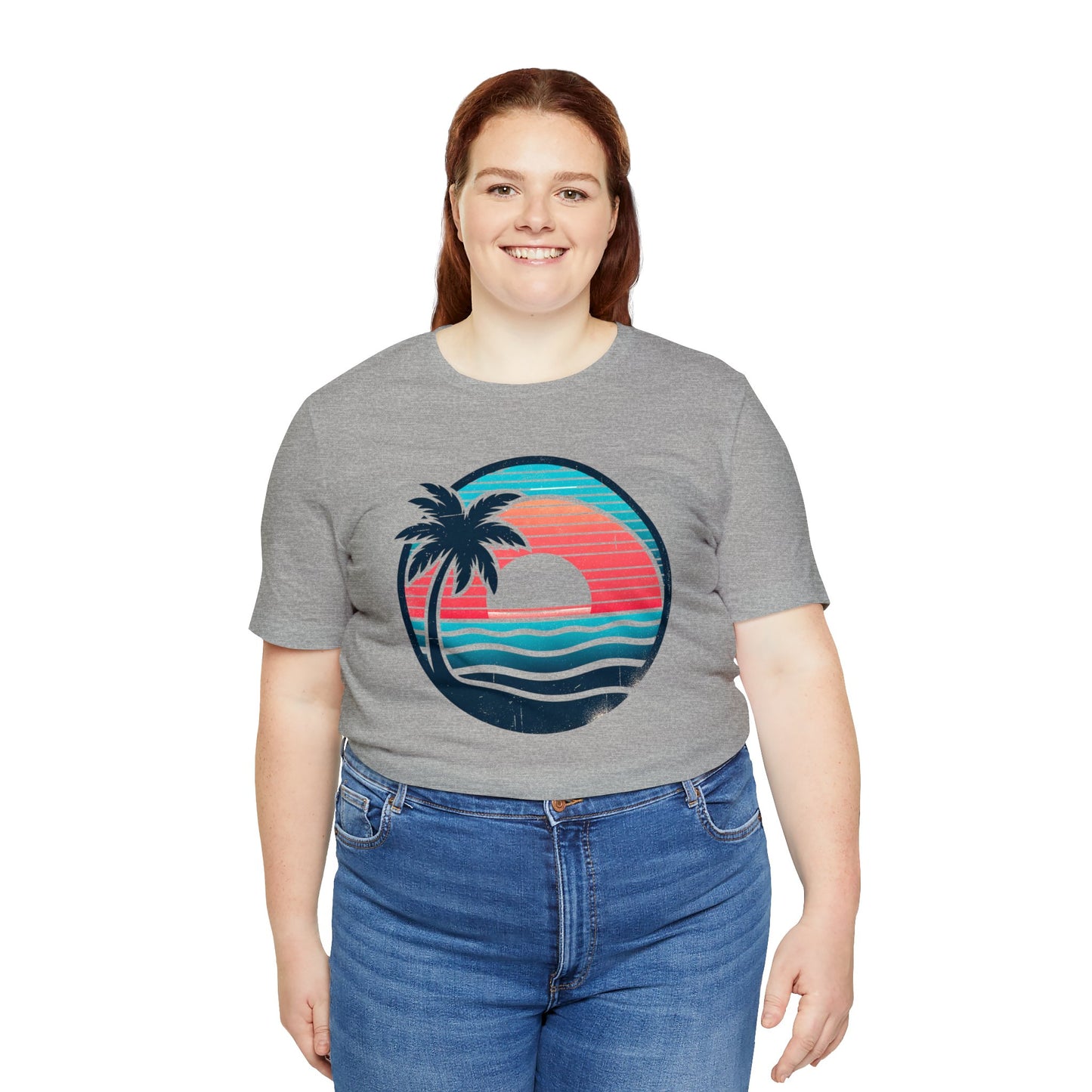 Tropical Sunset Serenity - Short Sleeve Tee - AI Tee Hero