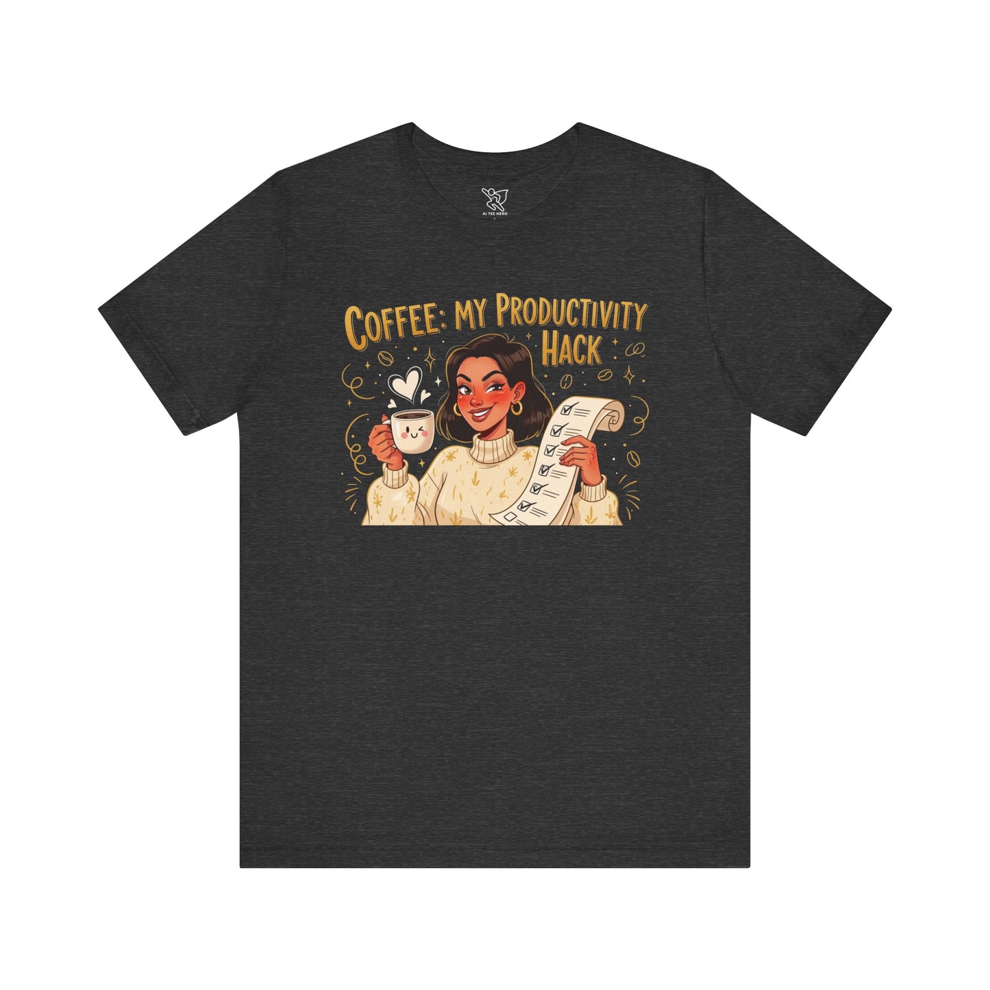 "Coffee: My Productivity Hack" Funny Tee, Gift for Coffee Lovers, Unisex Funny Shirt, Casual Wear, Quirky Gift Idea