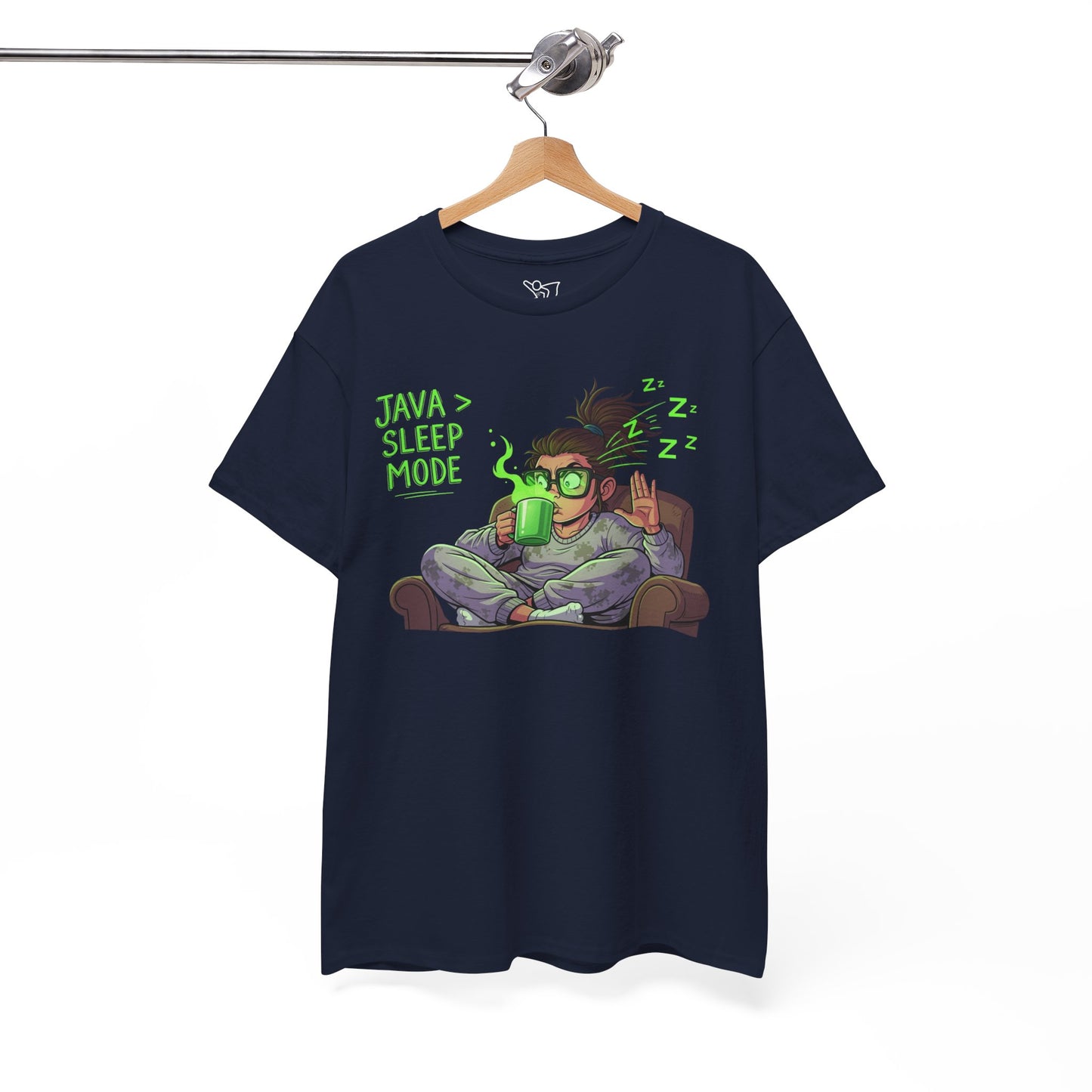 "Java > Sleep Mode" CW-1 Unisex Heavy Cotton Tee, Casual Wear, Gift for Coffee Lovers, Relaxation Shirt, Graphic Tee for Holidays