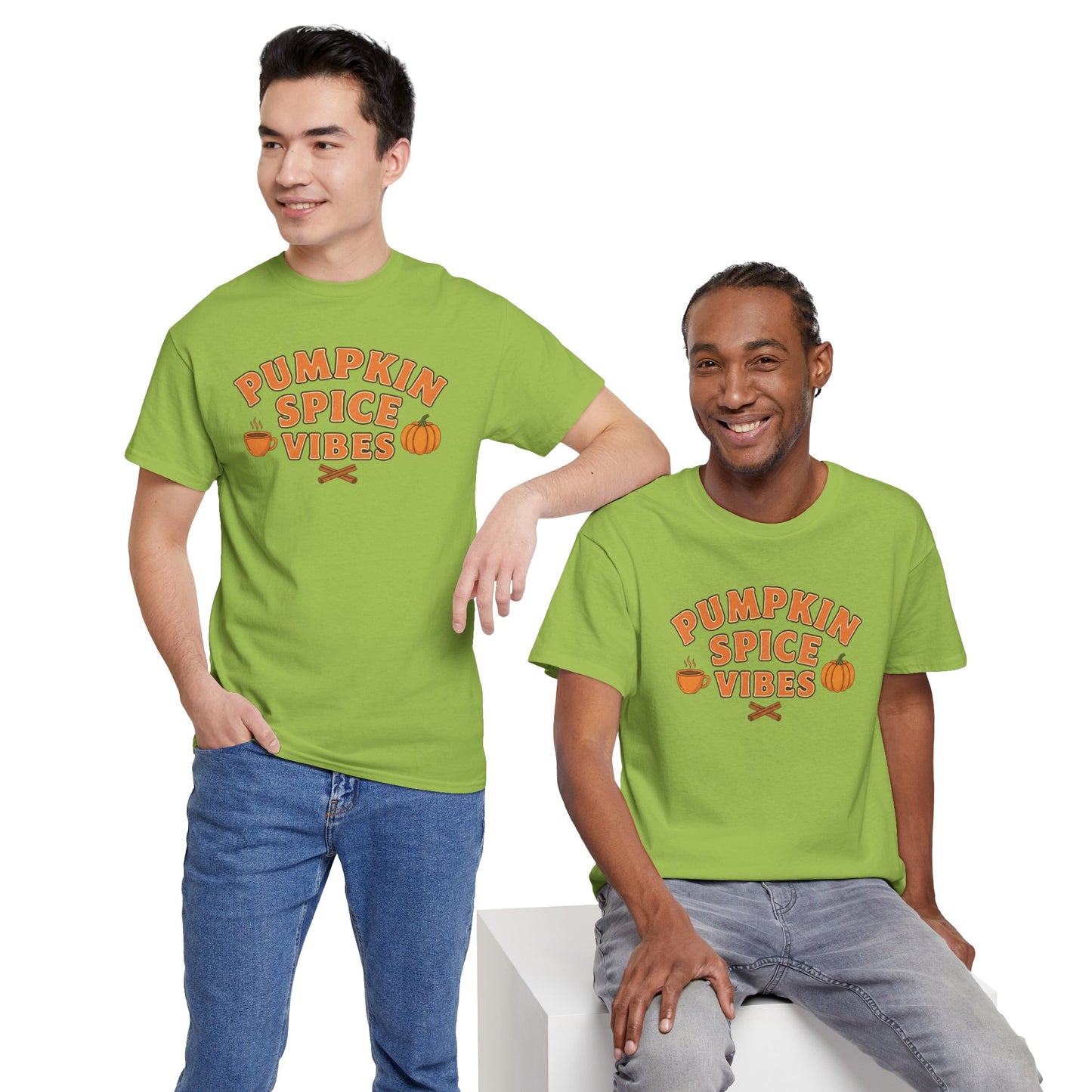 "Pumpkin Spice Vibes" Unisex Autumn T-Shirt for Fall, Cozy Apparel, Pumpkin Lover Gift, Halloween Party Wear