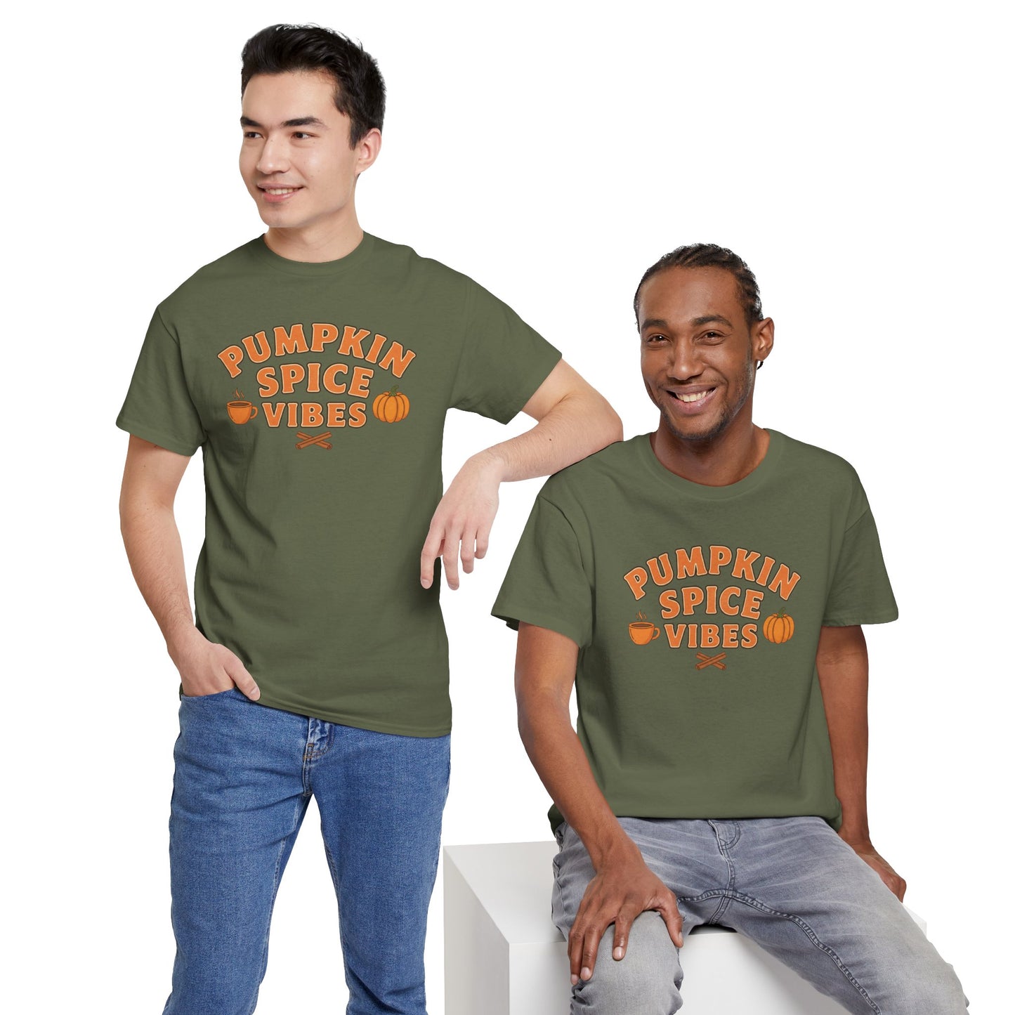 "Pumpkin Spice Vibes" Unisex Autumn T-Shirt for Fall, Cozy Apparel, Pumpkin Lover Gift, Halloween Party Wear