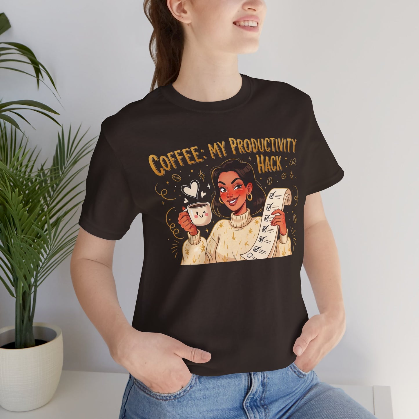 "Coffee: My Productivity Hack" Funny Tee, Gift for Coffee Lovers, Unisex Funny Shirt, Casual Wear, Quirky Gift Idea