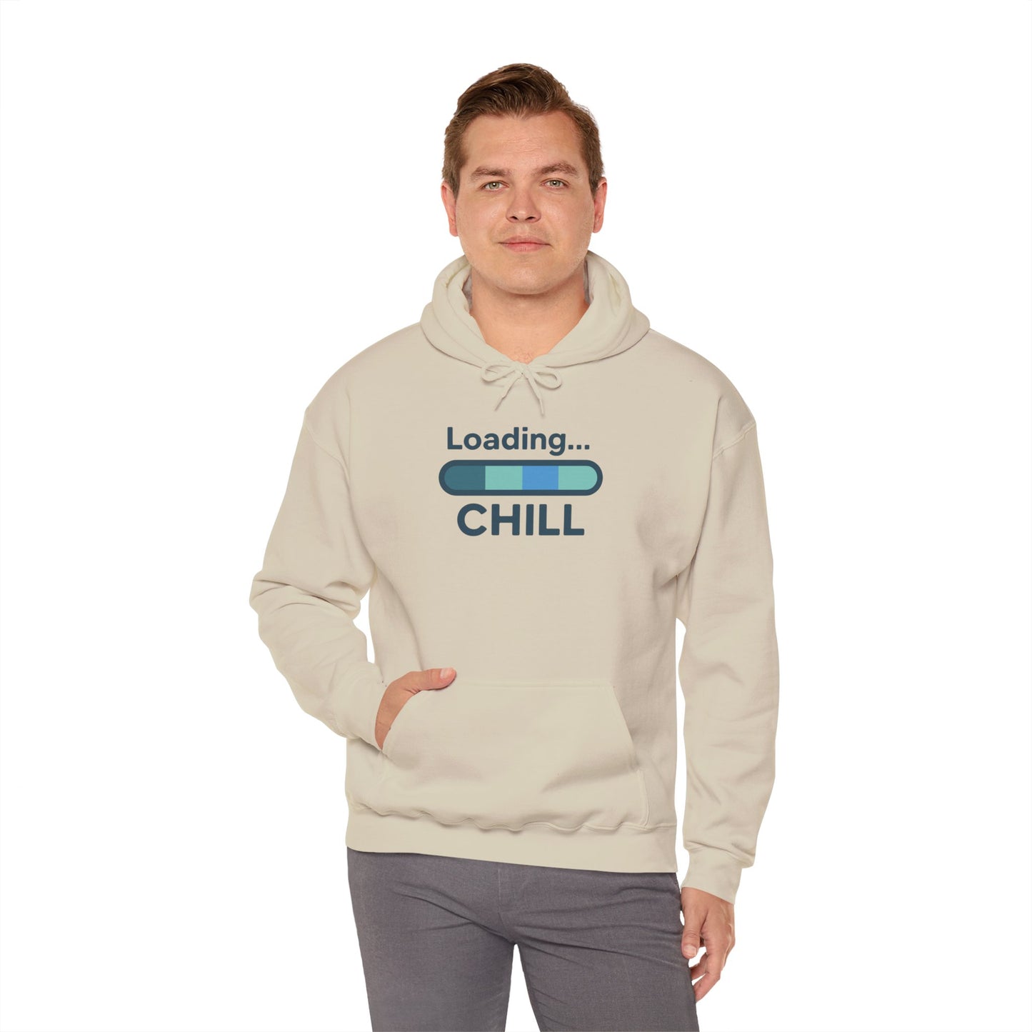 "Loading Chill" Unisex Hoodie, Cozy Sweatshirt for Relaxation, Perfect for Gifts, Chill Vibes, Casual Wear