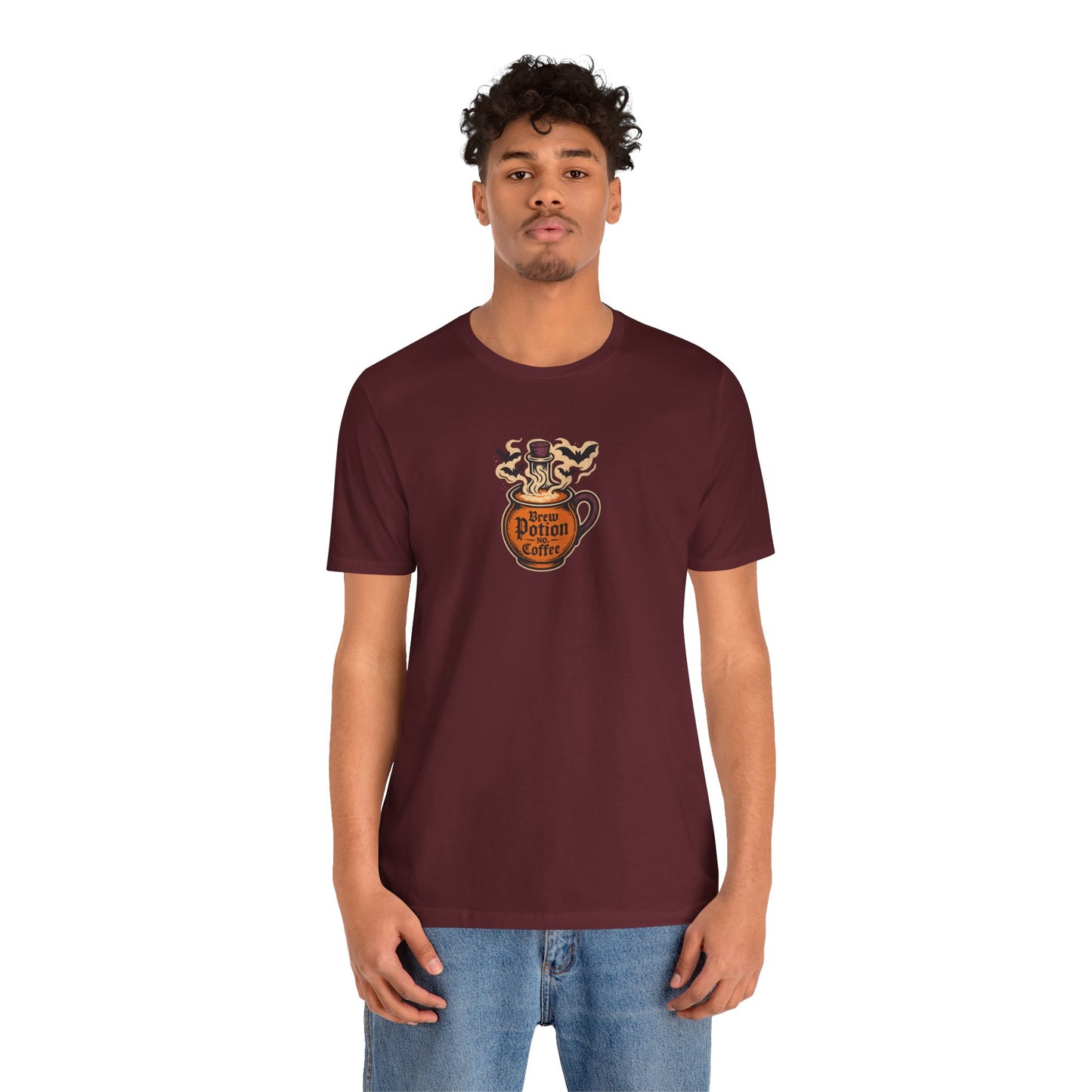 "Coffee Potion" Unisex Tee, Casual Wear, Gift for Coffee Lovers, Magical T-Shirt, Witchy Apparel, Coffee Enthusiast Presents