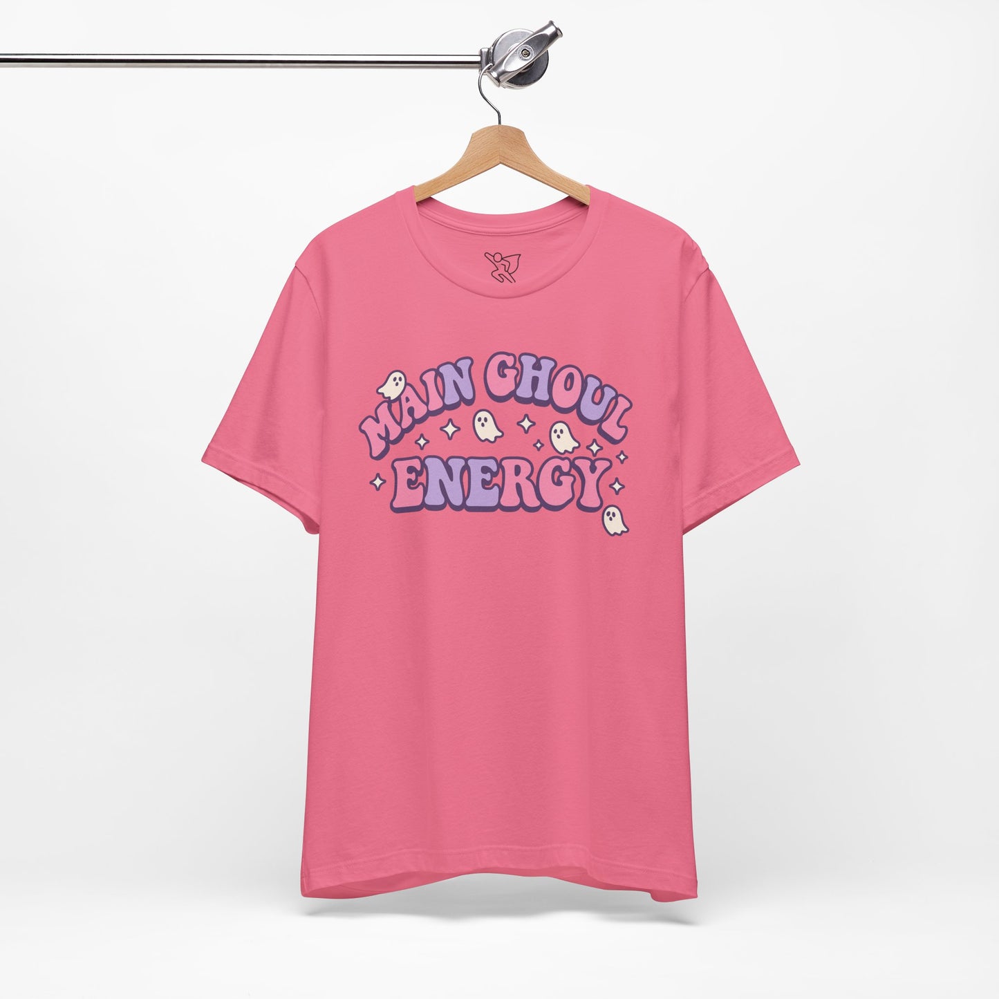 "Main Ghoul Energy" Unisex Short Sleeve T-Shirt, Halloween Party Shirt, Cute Graphic Tee, Gift for Ghost Lovers, Trendy Casual Wear