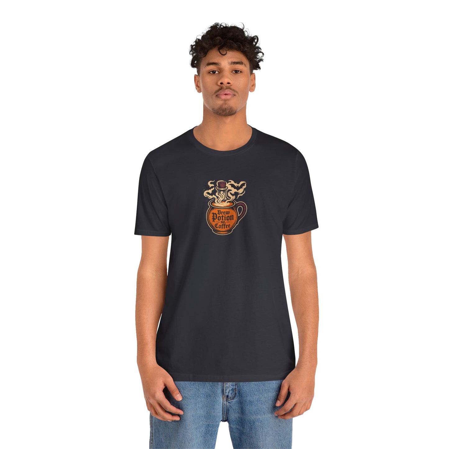 "Coffee Potion" Unisex Tee, Casual Wear, Gift for Coffee Lovers, Magical T-Shirt, Witchy Apparel, Coffee Enthusiast Presents