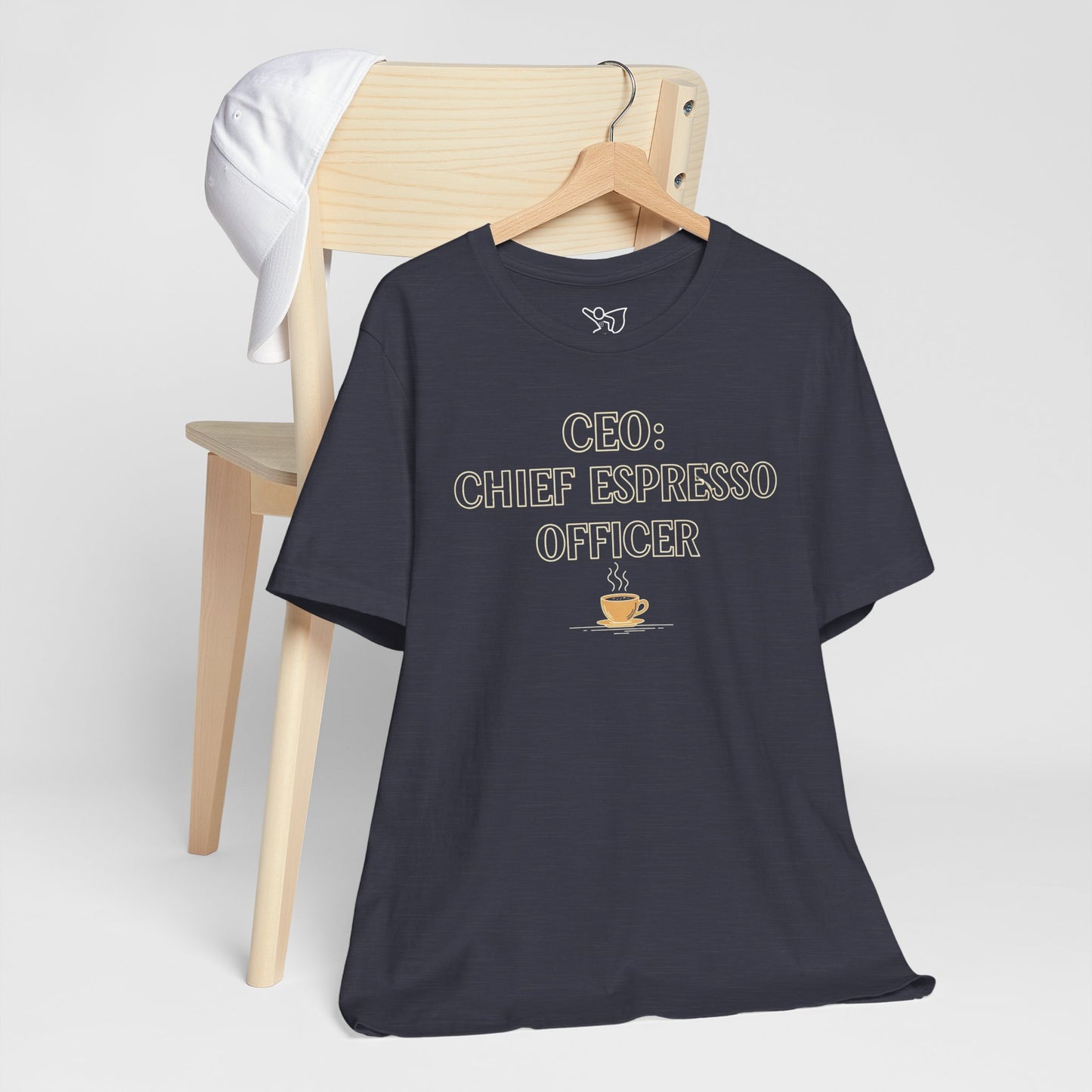 "CEO: Chief Espresso Officer" CW-1 Unisex Jersey T-Shirt for Baristas, Funny Coffee Shirt for Gifts, Perfect for Birthdays, Coffee Shop Outfits
