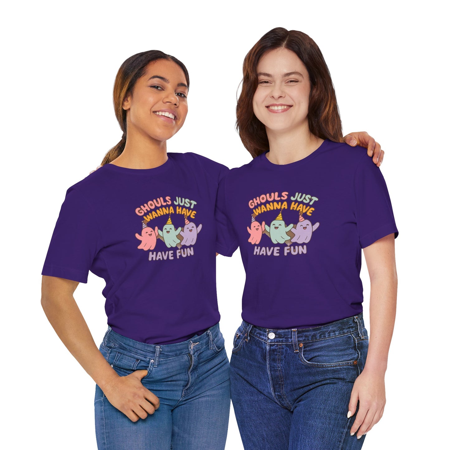 "Ghouls Just Wanna Have Fun" T-Shirt for Halloween, Unisex Graphic Shirt, Cute Ghosts Tee, Casual Wear, Gift for Friends