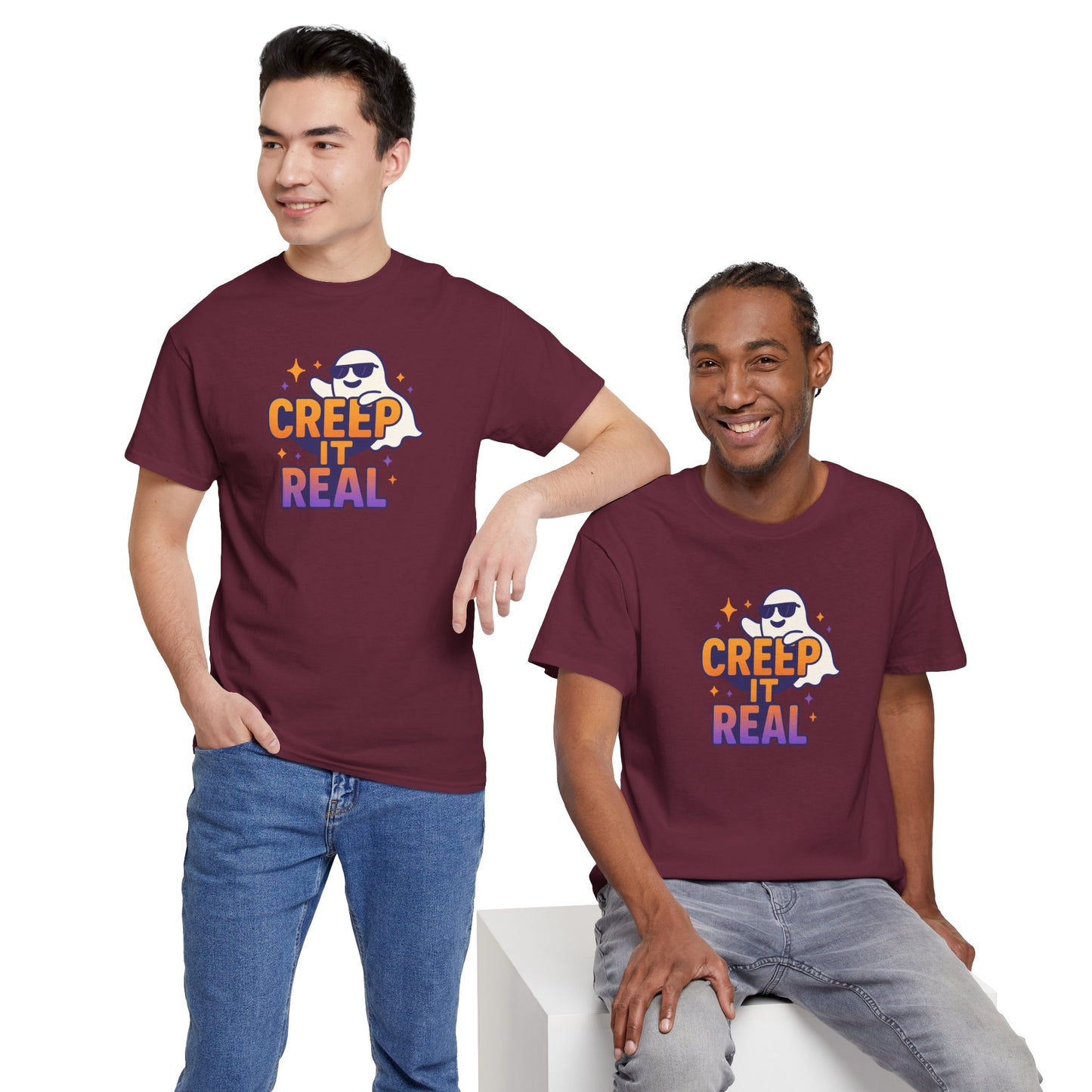 "Creep It Real" Halloween Humor Unisex Graphic Shirt, Ghost Lover Gift, Spooky Season Apparel, Funny Halloween T-Shirt