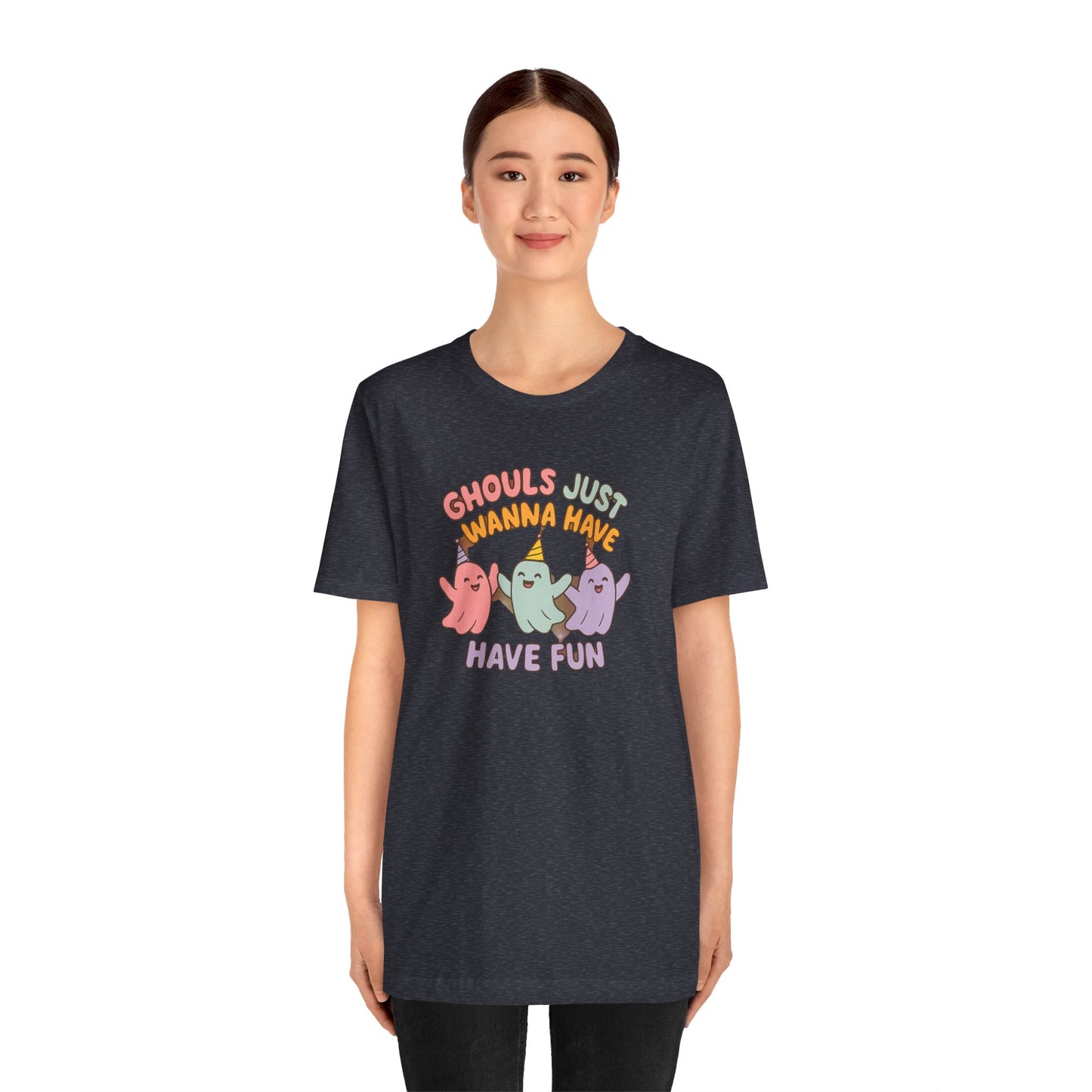 "Ghouls Just Wanna Have Fun" T-Shirt for Halloween, Unisex Graphic Shirt, Cute Ghosts Tee, Casual Wear, Gift for Friends