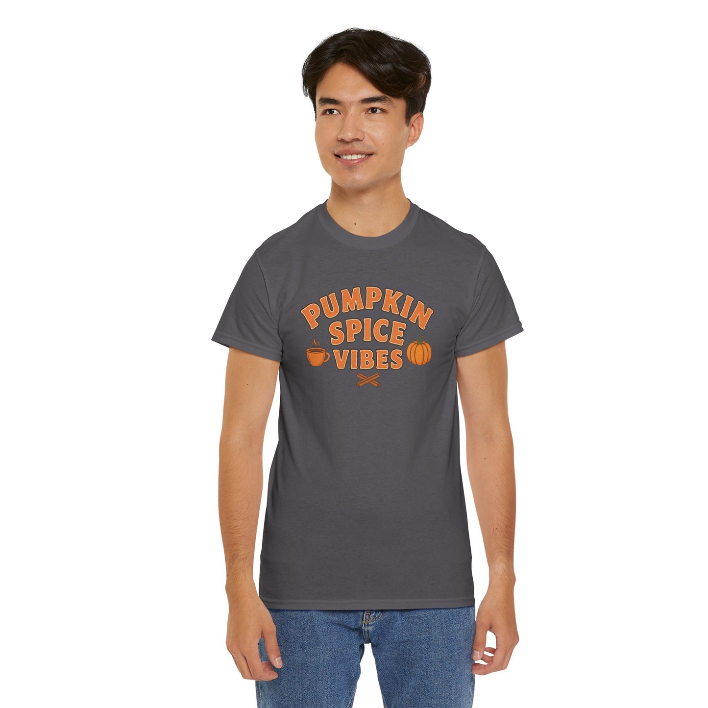 "Pumpkin Spice Vibes" Unisex Autumn T-Shirt for Fall, Cozy Apparel, Pumpkin Lover Gift, Halloween Party Wear