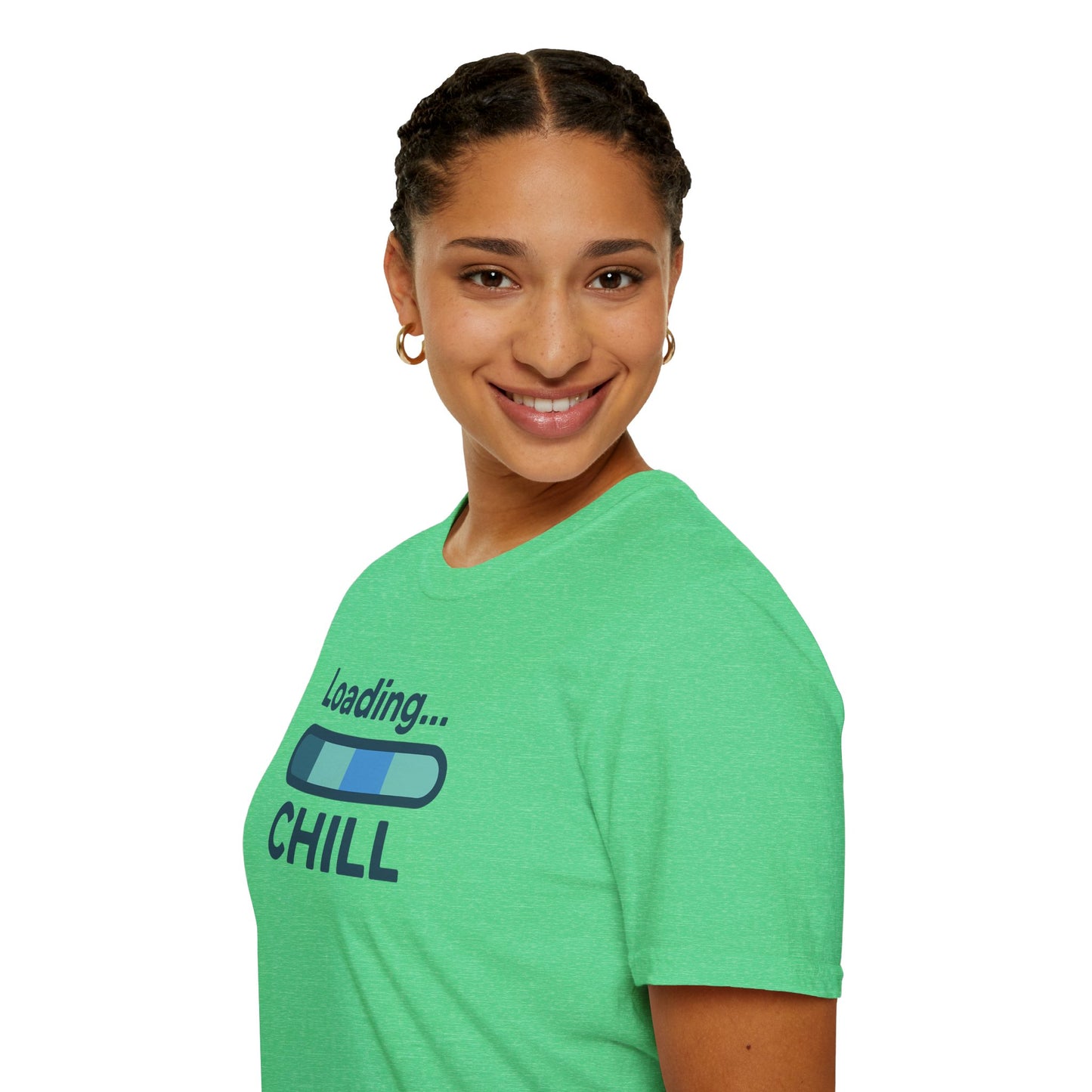 "Loading... Chill" Unisex Softstyle T-Shirt, Relaxed Fit Tee, Gift for Him/Her, Casual Wear, Chill Vibe Shirt, Summer Essentials, Lounge Apparel CW-2 Teal