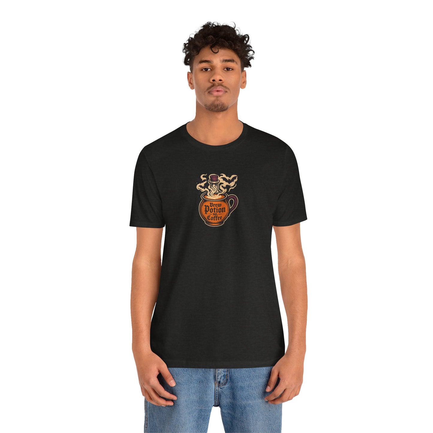 "Coffee Potion" Unisex Tee, Casual Wear, Gift for Coffee Lovers, Magical T-Shirt, Witchy Apparel, Coffee Enthusiast Presents