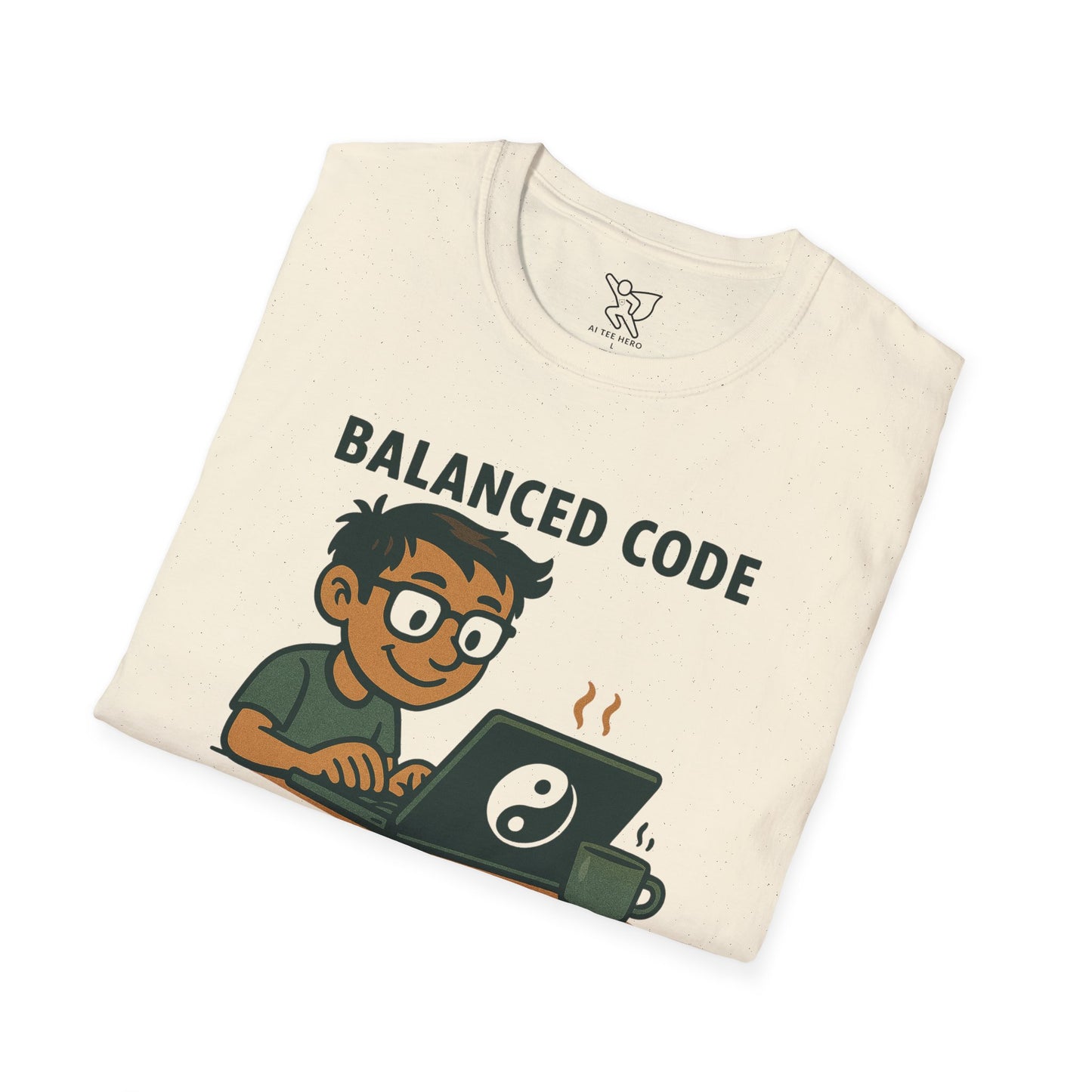 "Balanced Code, Balanced Mind" Gift for Programmers, Meditation Shirt, Balanced Mind Apparel, Unisex Coding Tee