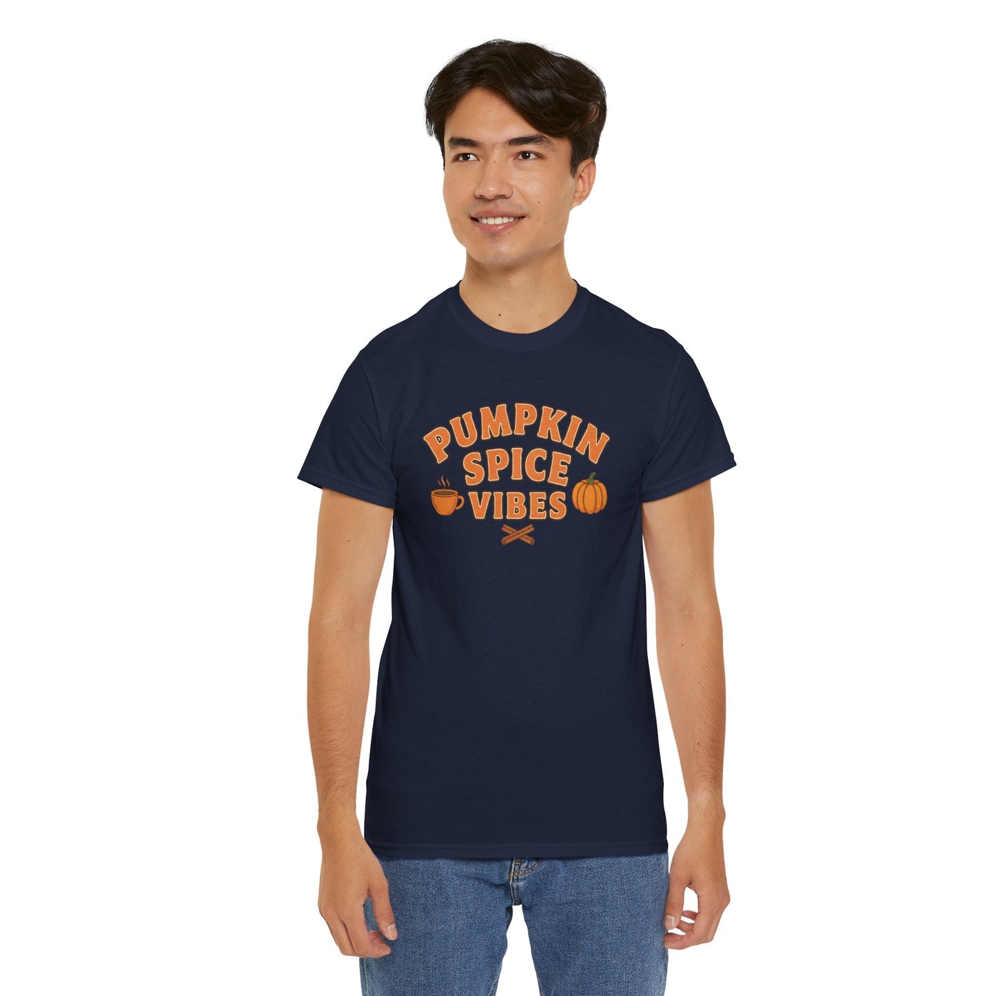 "Pumpkin Spice Vibes" Unisex Autumn T-Shirt for Fall, Cozy Apparel, Pumpkin Lover Gift, Halloween Party Wear