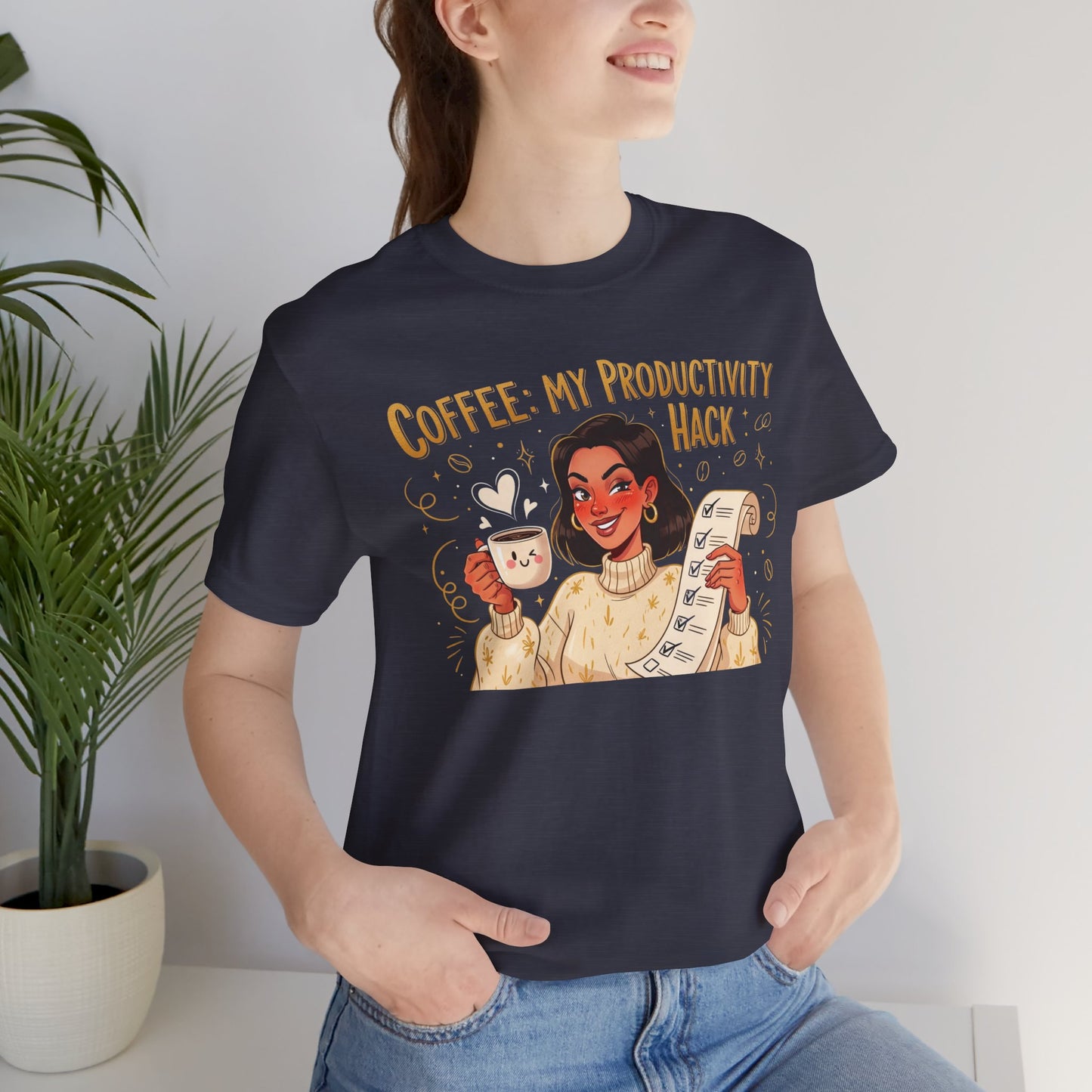 "Coffee: My Productivity Hack" Funny Tee, Gift for Coffee Lovers, Unisex Funny Shirt, Casual Wear, Quirky Gift Idea