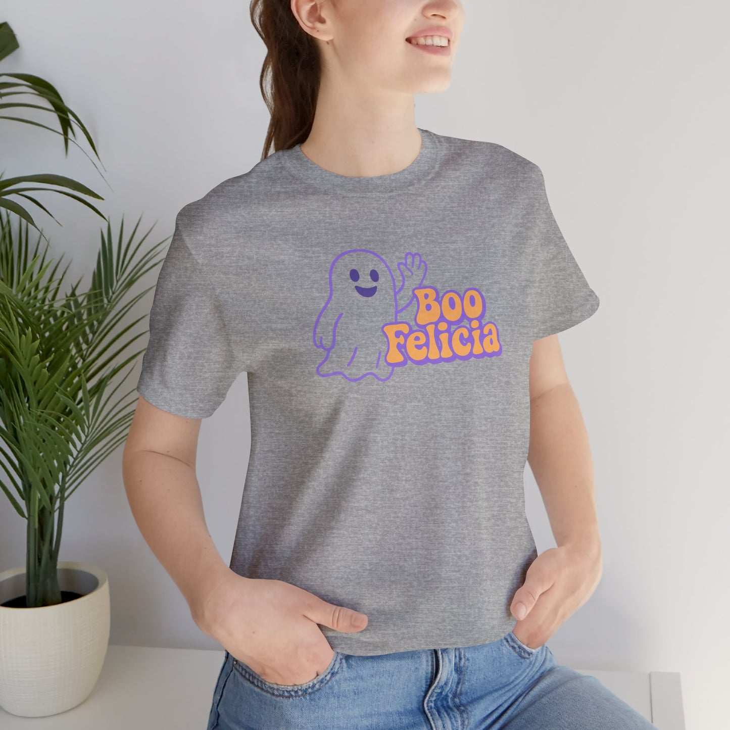 "Boo Felicia Ghost" Unisex Halloween T-Shirt, Spooky Apparel, Fun Gift, Casual Wear, Holiday Shirt