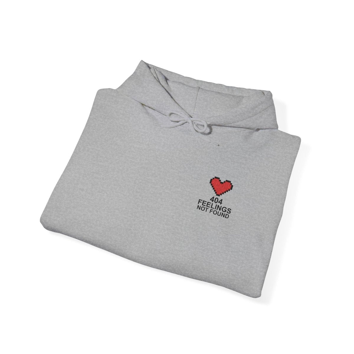 "404 Feelings Not Found" Embroidery Design Unisex Heavy Blend™ Hooded Sweatshirt - AI Tee Hero