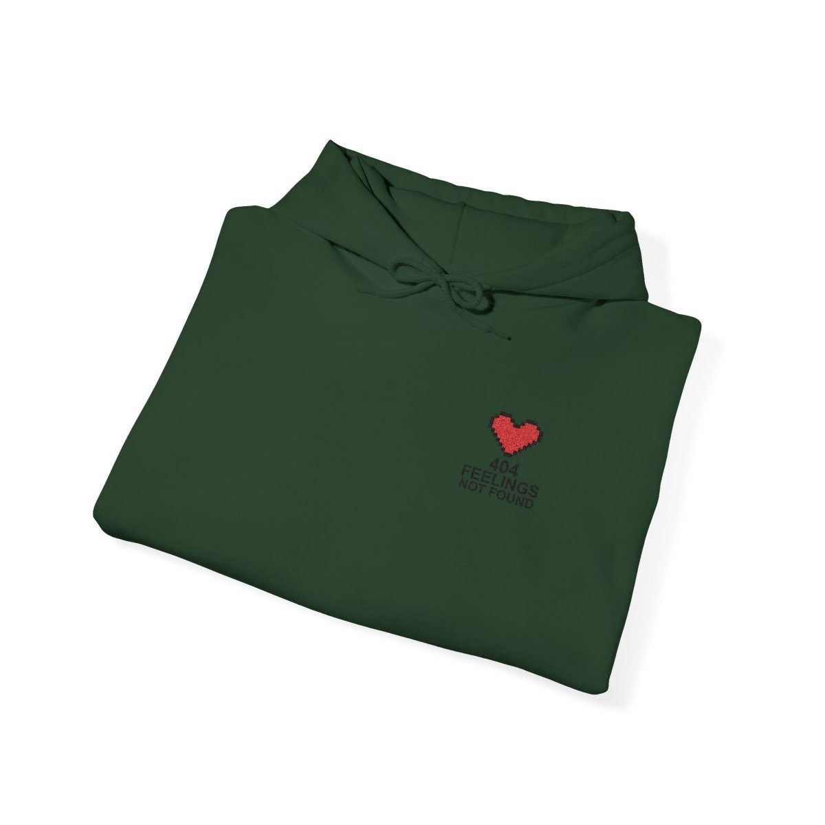 "404 Feelings Not Found" Embroidery Design Unisex Heavy Blend™ Hooded Sweatshirt - AI Tee Hero