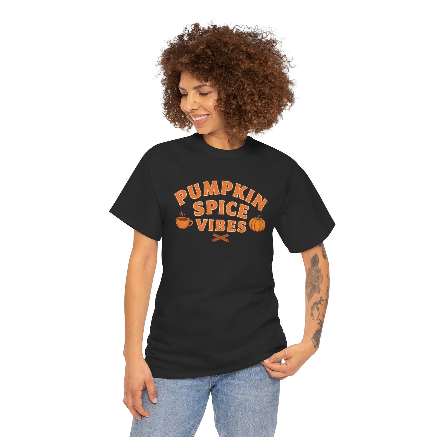 "Pumpkin Spice Vibes" Unisex Autumn T-Shirt for Fall, Cozy Apparel, Pumpkin Lover Gift, Halloween Party Wear