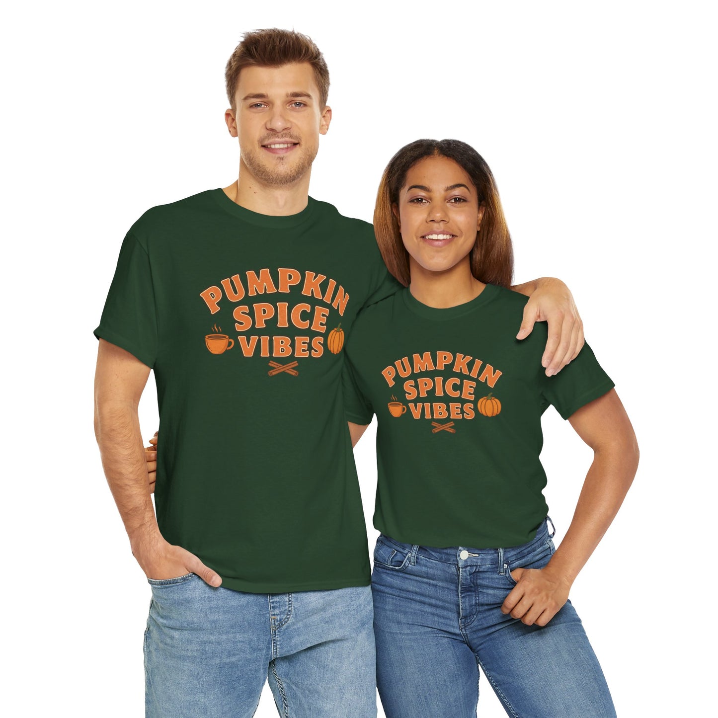 "Pumpkin Spice Vibes" Unisex Autumn T-Shirt for Fall, Cozy Apparel, Pumpkin Lover Gift, Halloween Party Wear
